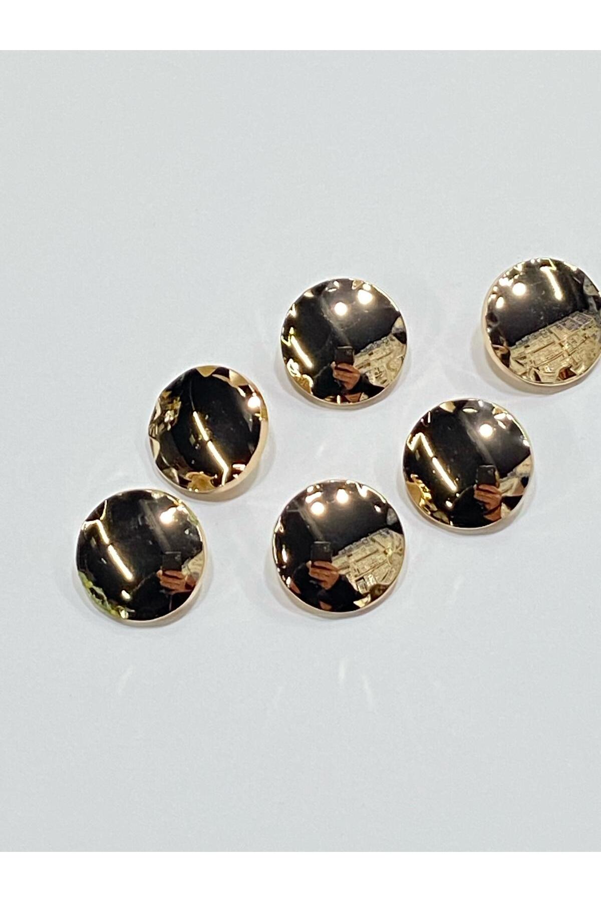 Metal Button/Cardigan Vest Length/ Set of 6/1,8 cm/jx015/Gold