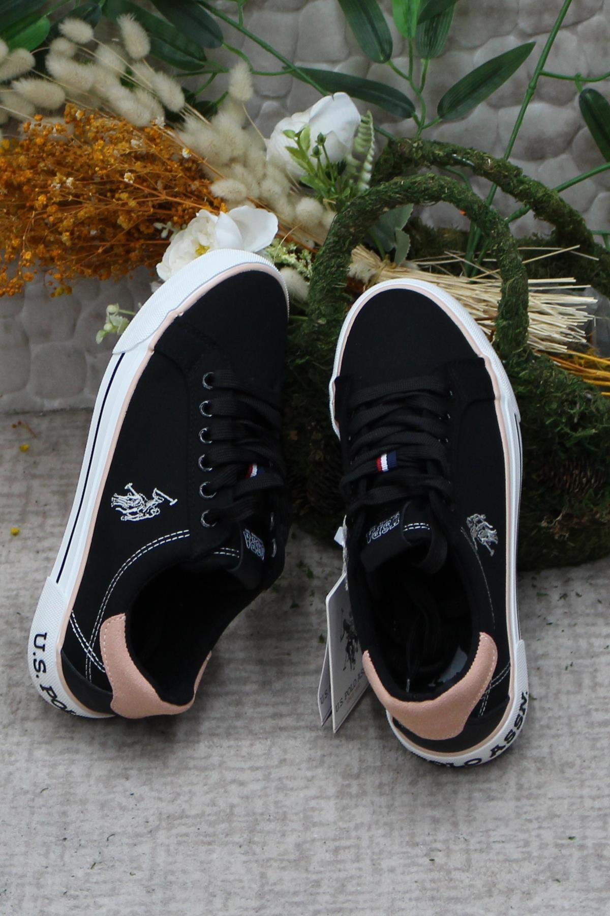 U.S. Polo Assn. یو اس پولو کفش زنانه اسنیکر اصل راشل مشکی کفش اورجینال - تصویر 6