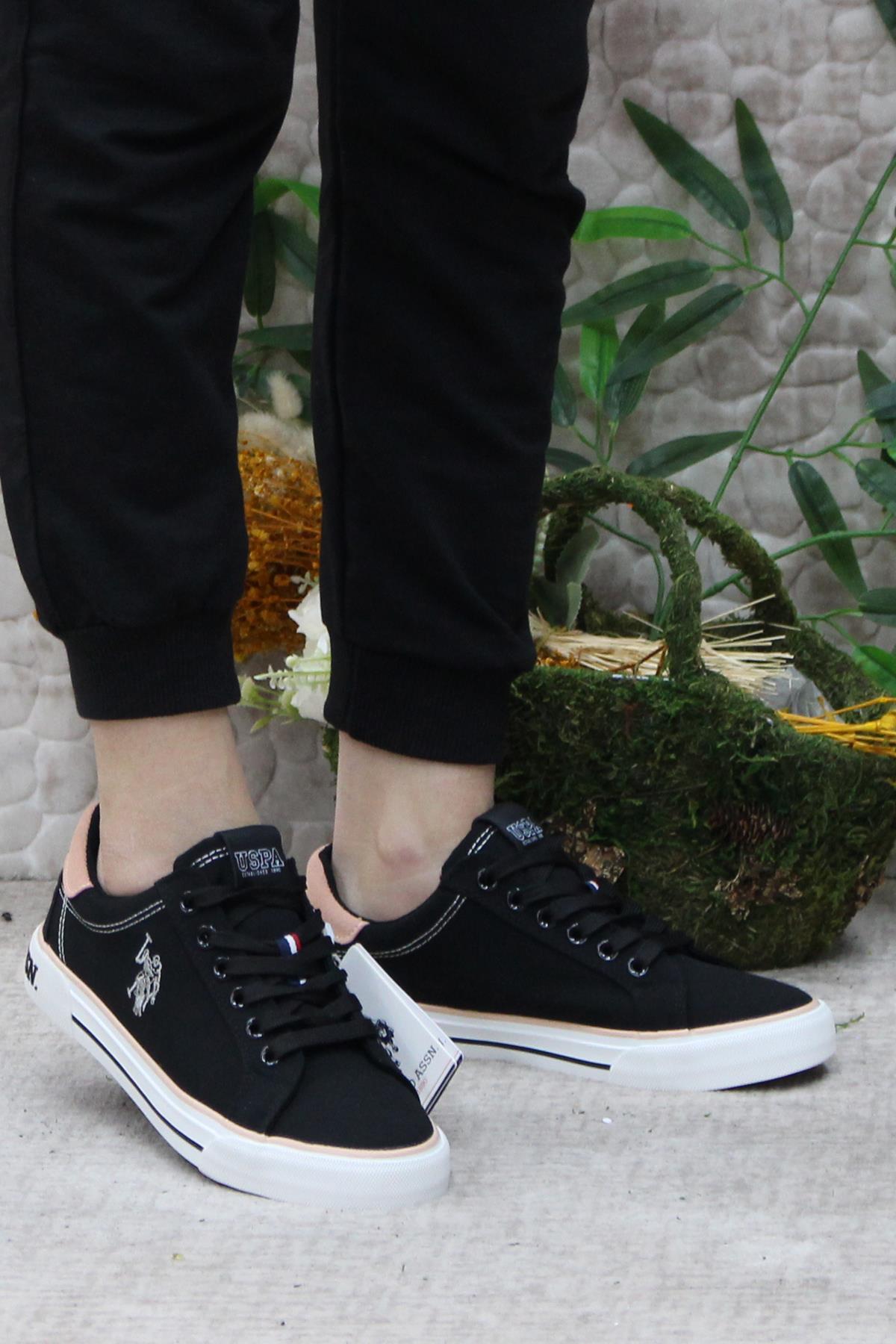 U.S. Polo Assn. یو اس پولو کفش زنانه اسنیکر اصل راشل مشکی کفش اورجینال - تصویر 2