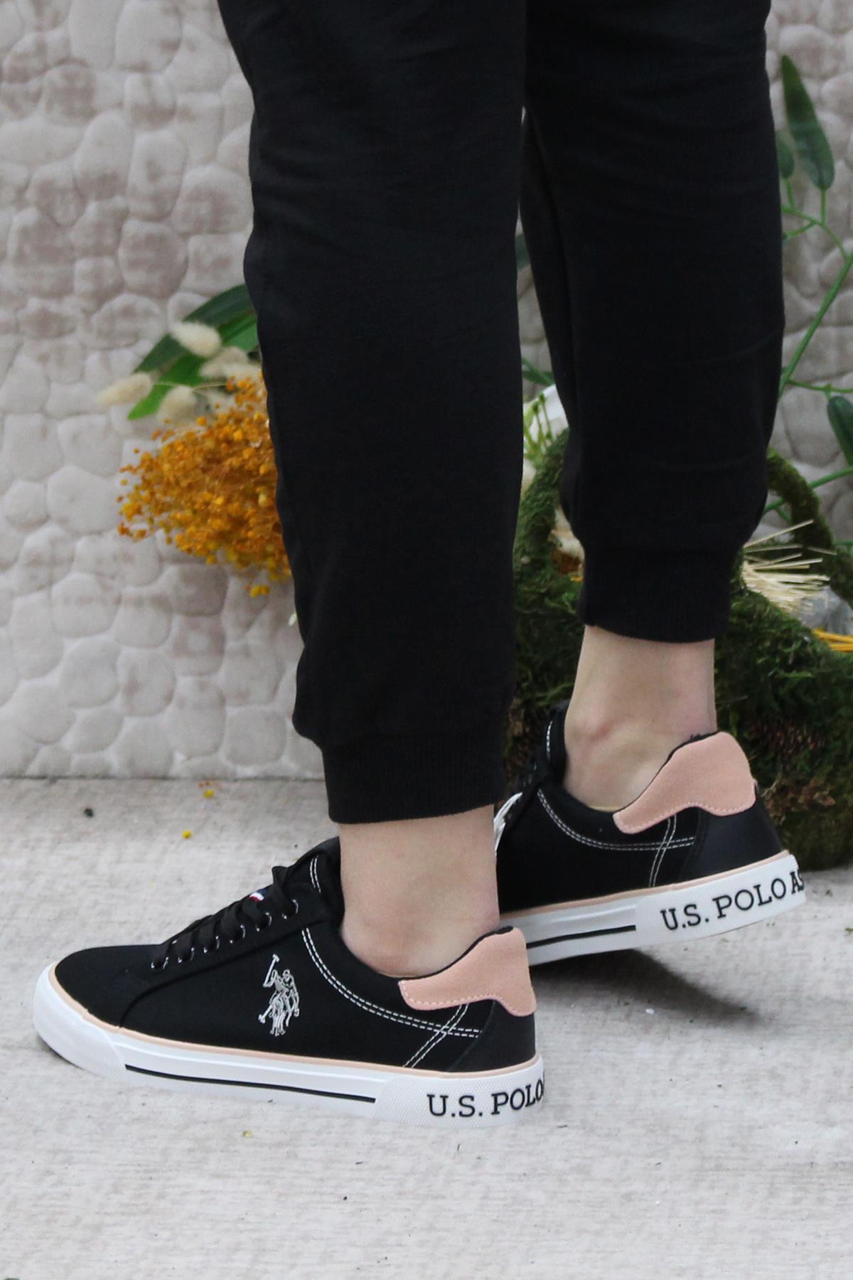 U.S. Polo Assn. یو اس پولو کفش زنانه اسنیکر اصل راشل مشکی کفش اورجینال - تصویر 4