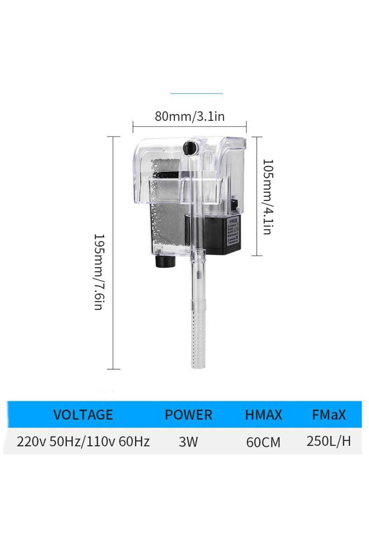 valkyrie-250l Silent 3w Hanging Waterfall Aquarium Filter Head Motor Internal Filter 4