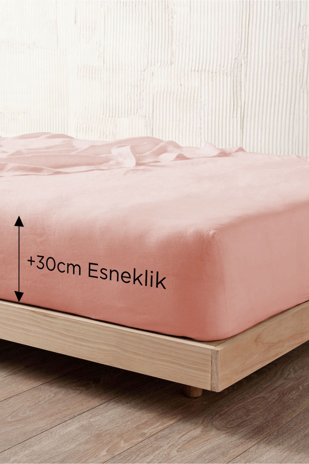 Mercury-Salmon Elastic Sheet Set 1 Pillowcase| Single 100x200 Cotton Sheet Set 3