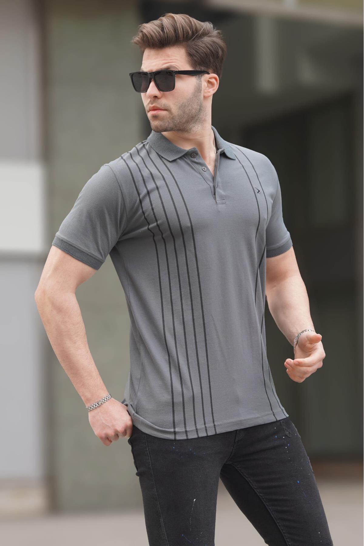 تیشرت یقه پولو مردانه سبز خاکی