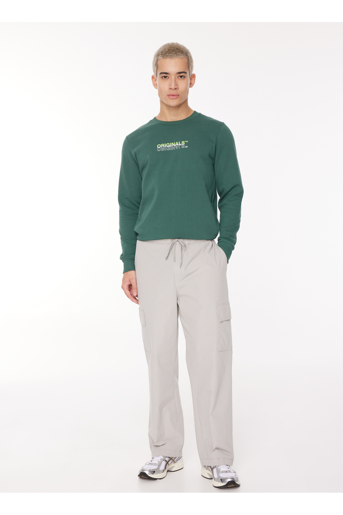 سویشرت جک اند جونز مردانه پنبه-پلی استر سبز اسپرت راسته     Regular/رگولار اسپرت | Jack & Jones 5003078617 TR - تصویر 3