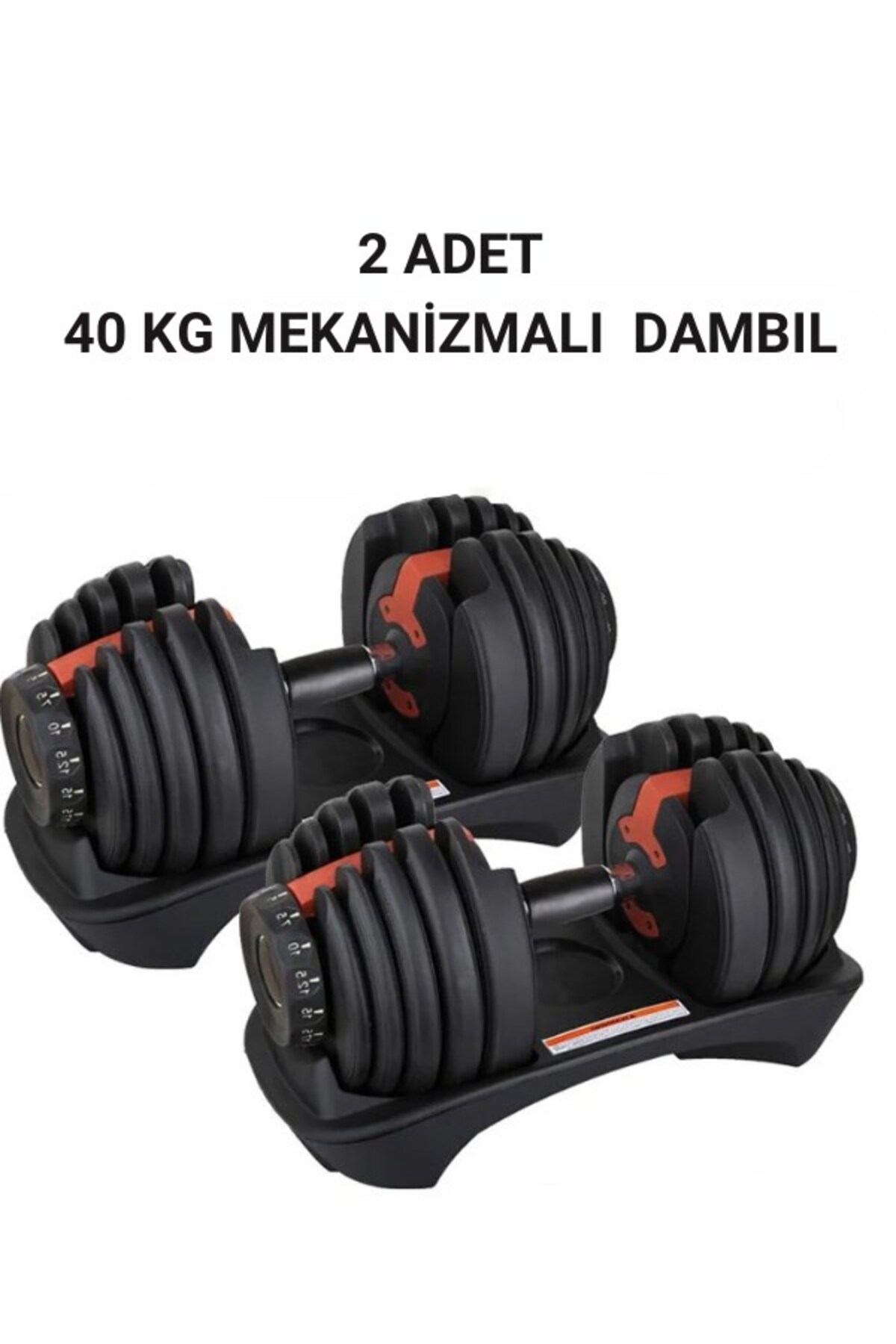 CKSpor 2 Adet 40 Kg Ayarlanabilir Mekanizmalı Dambıl Seti Ev Fitness ve Güç Antrenman Seti