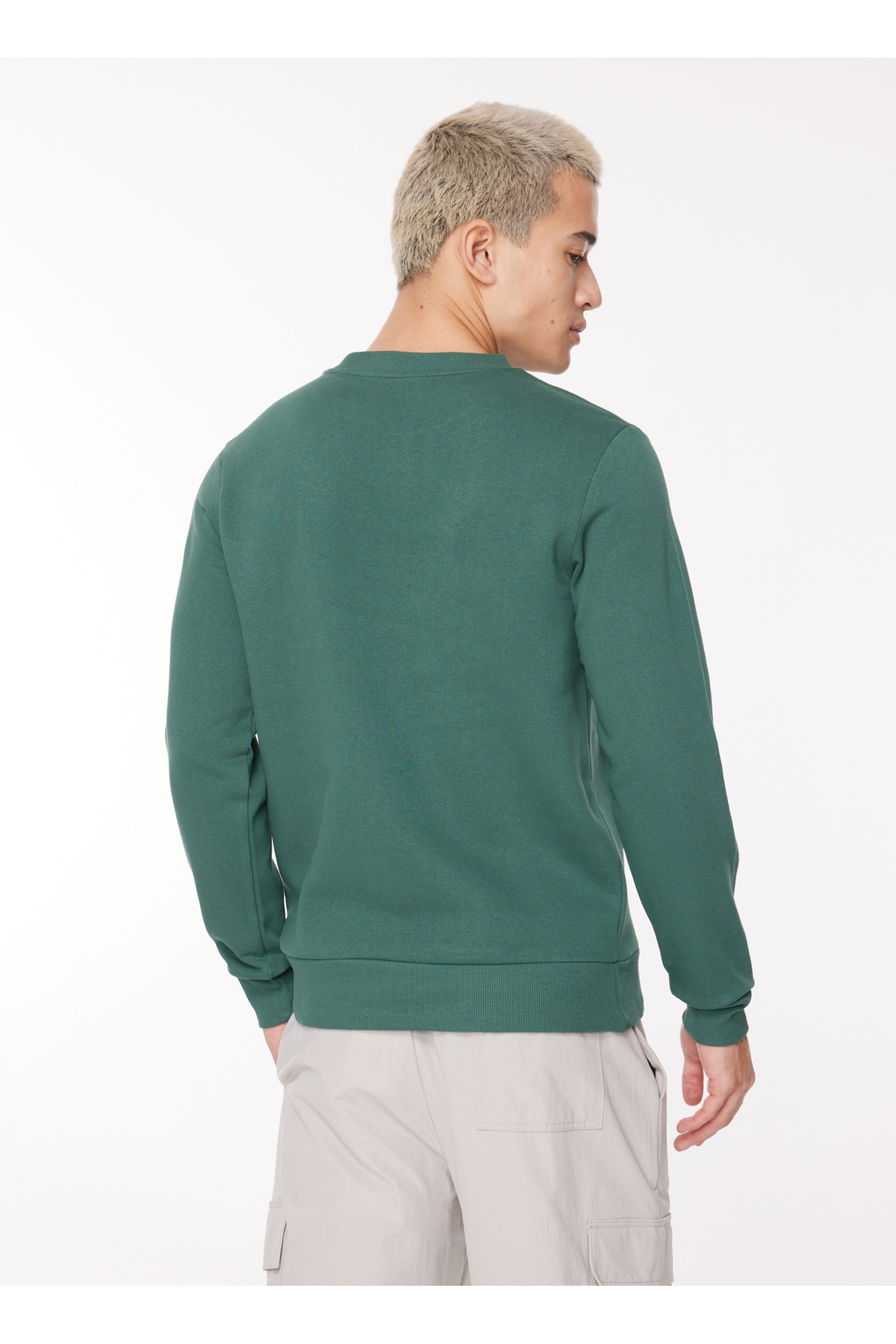 سویشرت جک اند جونز مردانه پنبه-پلی استر سبز اسپرت راسته     Regular/رگولار اسپرت | Jack & Jones 5003078617 TR - تصویر 5