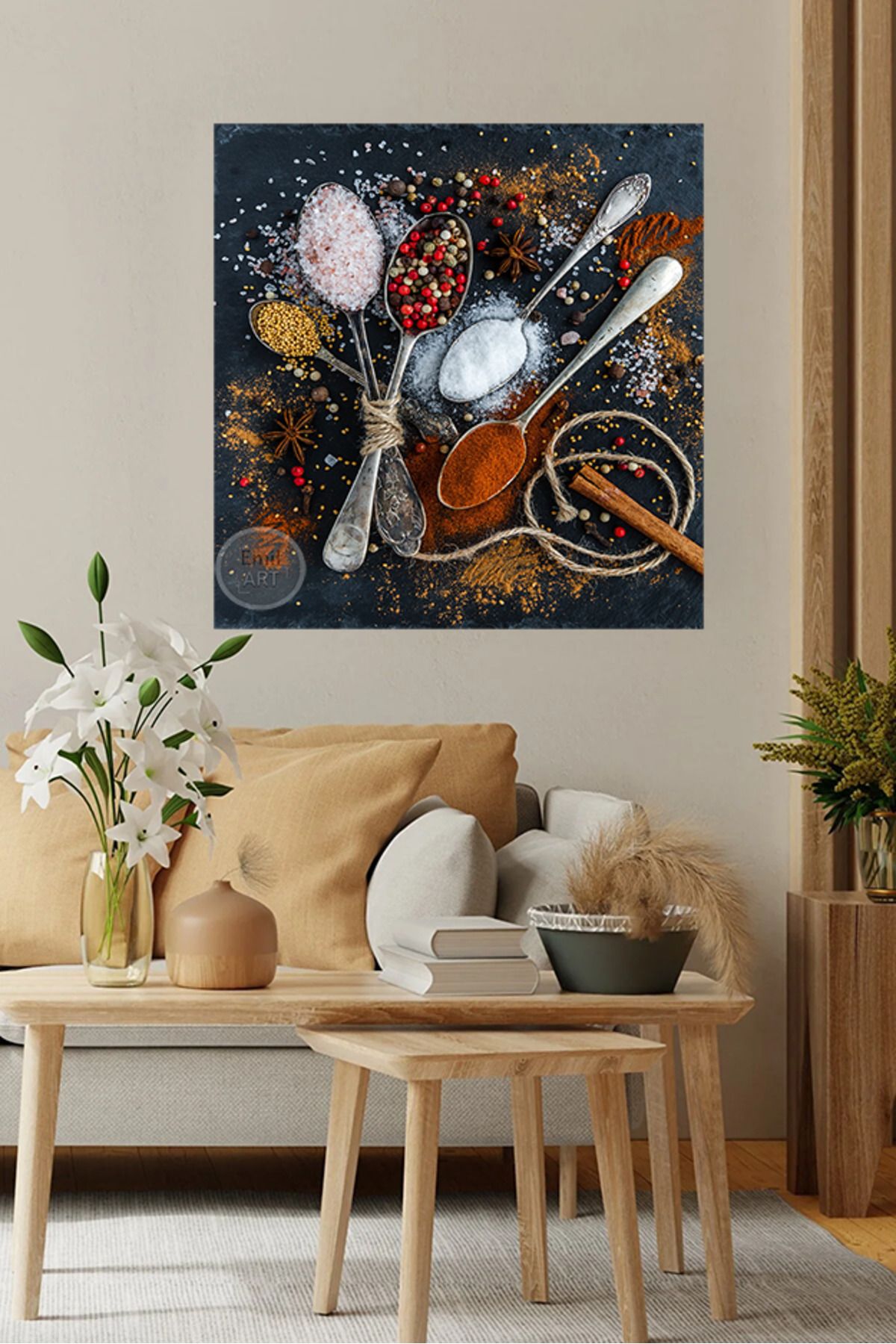 تابلو چند رنگ طراحی ویژه ادویه مدرن HD Kanvas Table Cafe رستوران آشپزخانه اضافه کردن ظرافت EMİLART