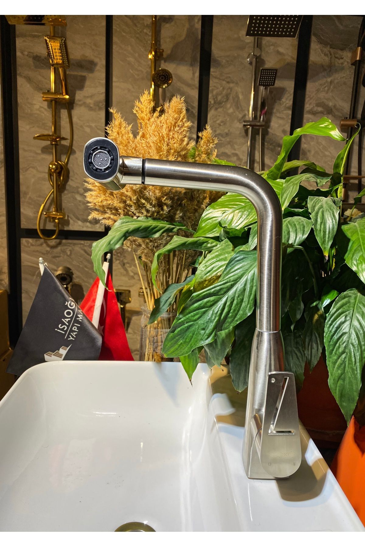 İSAOĞLU YAPI-Matte Chrome Kitchen Faucet Spiral Sink Tap Waterfall Flow 4 Function Fixture 3
