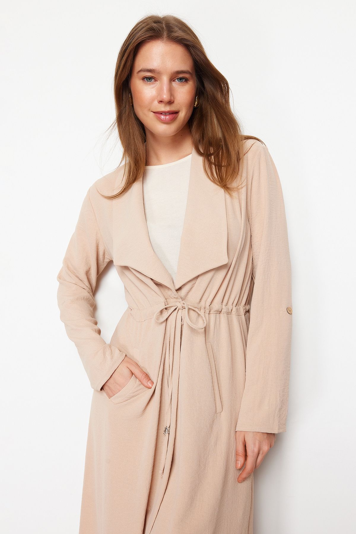 Trendyol Modest-Gewebte, mit Steinen verzierte, detaillierte Verschleißkappe und Ferace TCTSS21CE0400 3