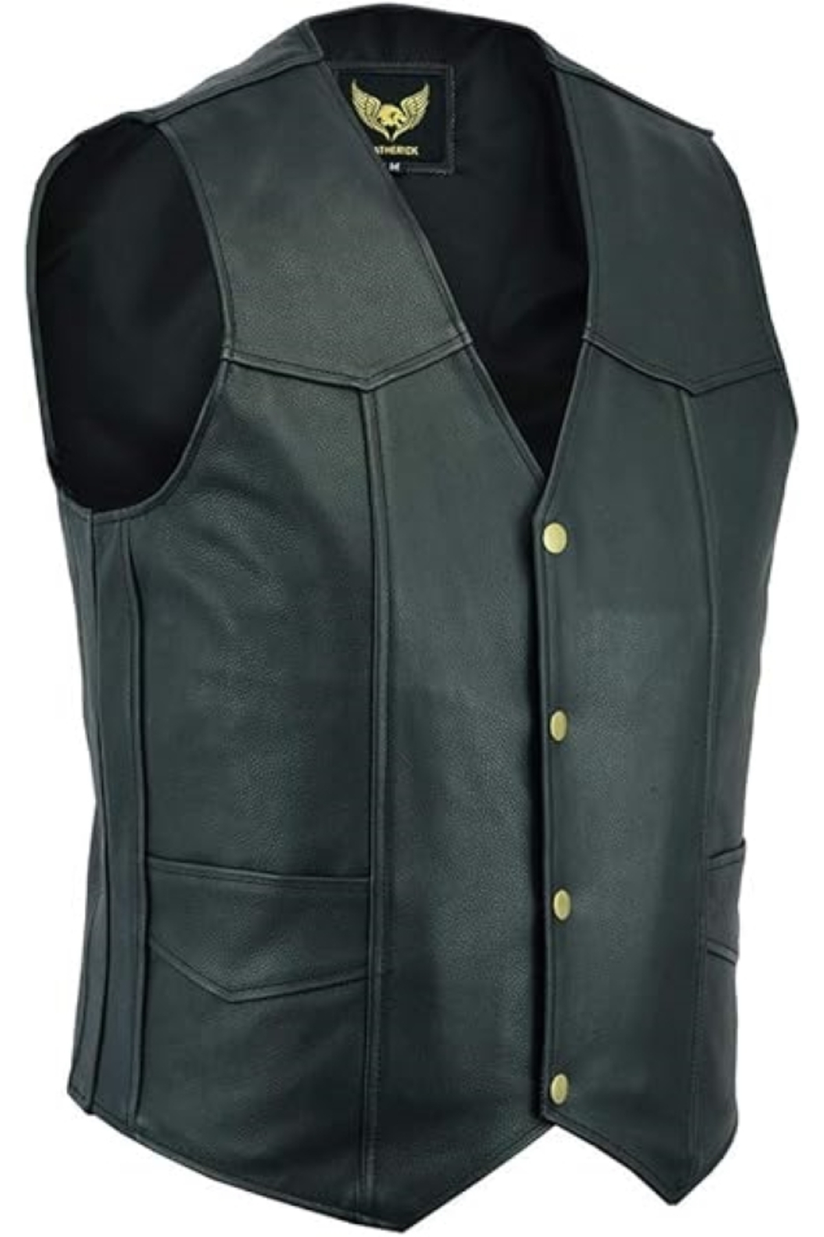 Leatherick Mens Soa Combine Biker Leather Club Vests | INDIA - View #8