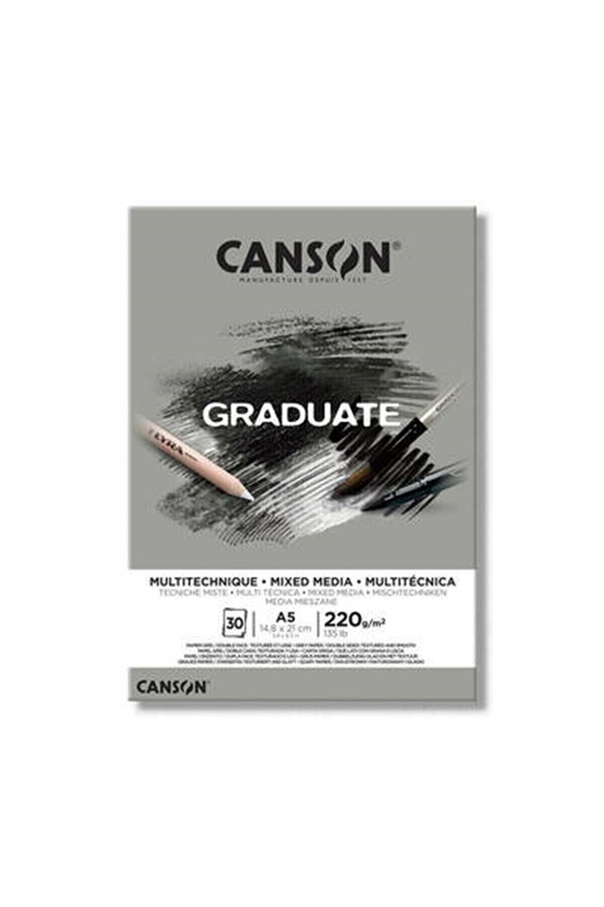CANSON Bloc de dessin GRADUATE MIXED MEDIA, A4, blanc CANSON Bloc de dessin GRADUATE MIXED MEDIA, A4, blanc
