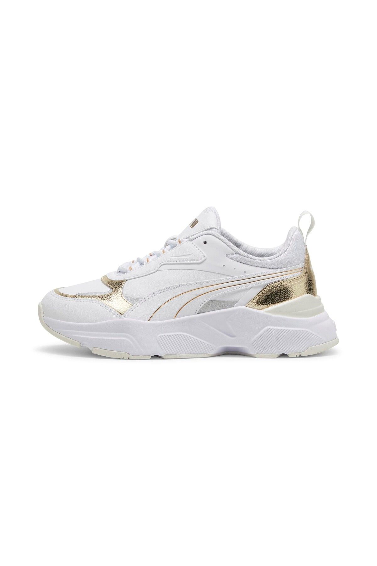 کفش پیاده روی سفید زنانه های لباس روزانه Cassia Metallic Shine 395267 Puma