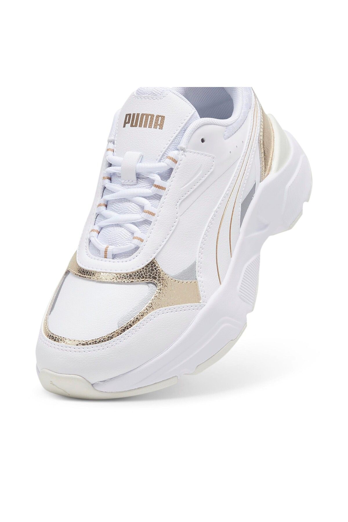 کفش پیاده روی سفید زنانه های لباس روزانه Cassia Metallic Shine 395267 Puma