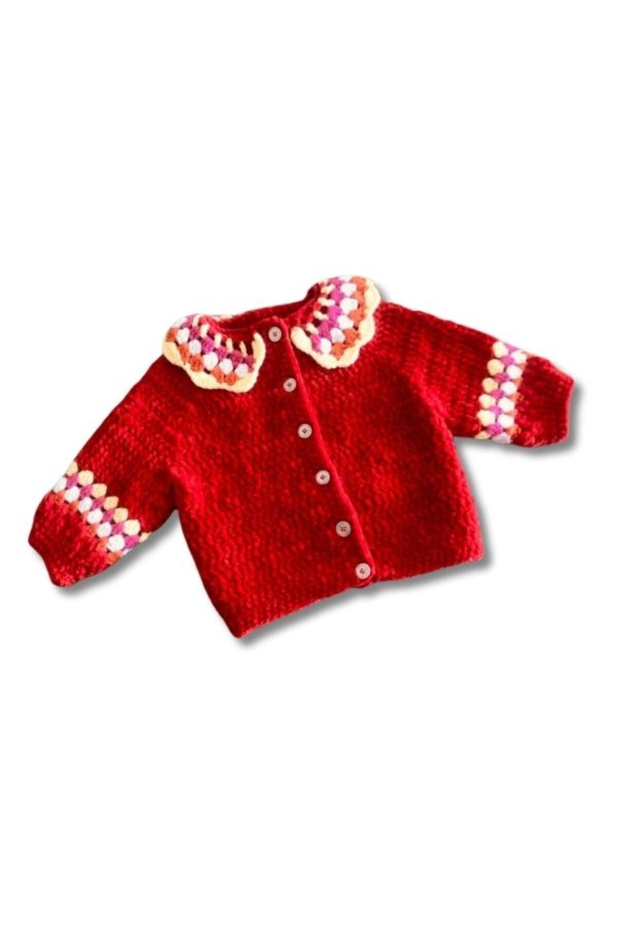 Sistaful El Örgüsü Bebek Çocuk Kadife Hırka fotoğrafı 3 (önizleme)