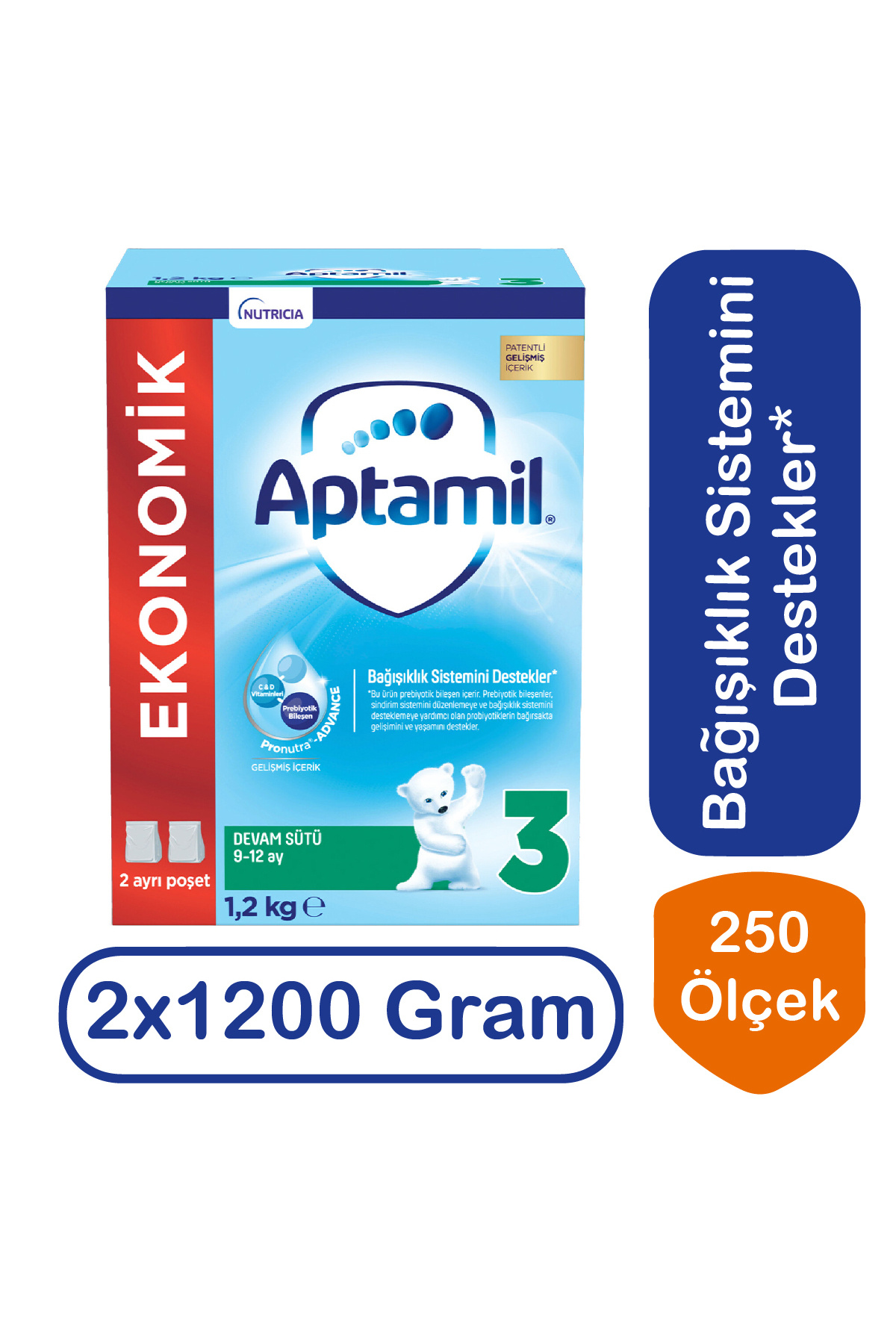Aptamil Devam Sütü 3 Numara 1200 gr 2 li Paket