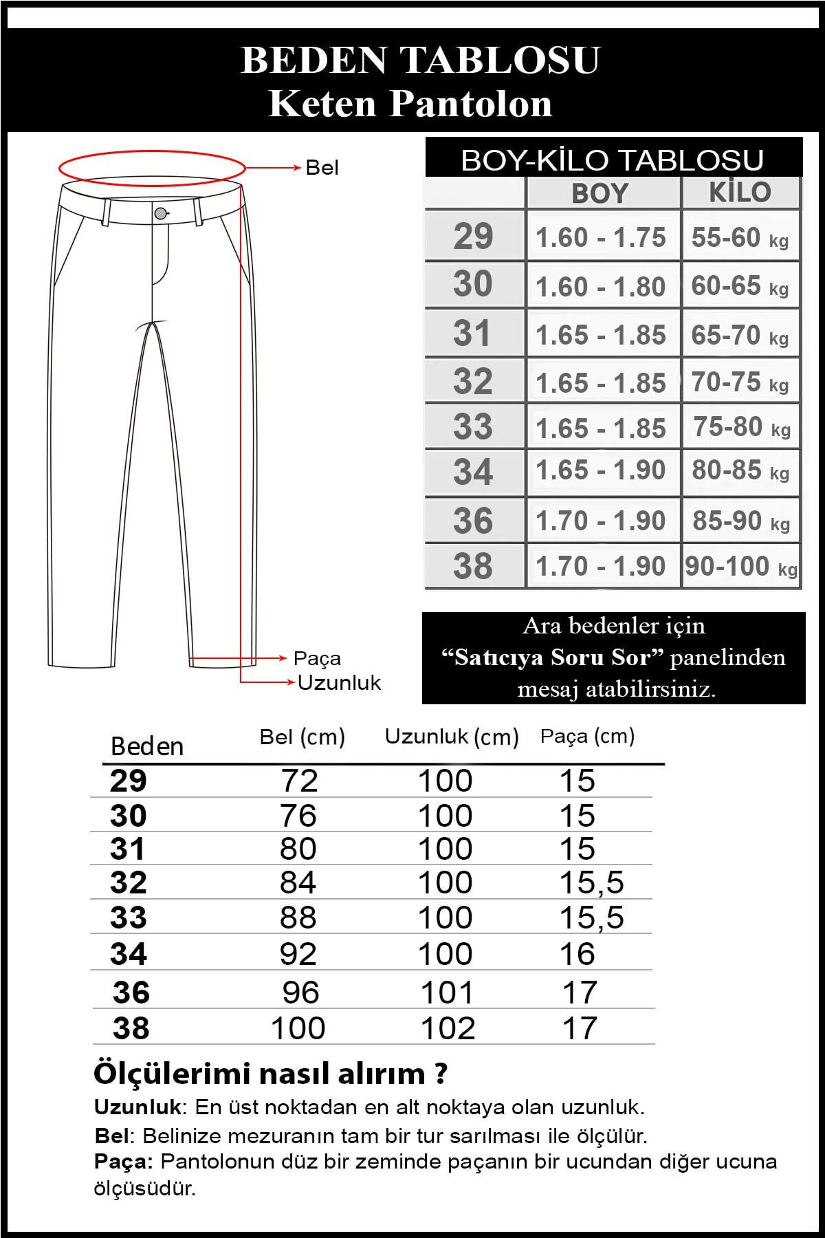 Erkek Slim Fit Nokta Dokulu Italyan Kesim Keten Pantolon  Koyu Lacivert — سرمه‌ای ADG-2200420-5 — تصویر 5 از 5