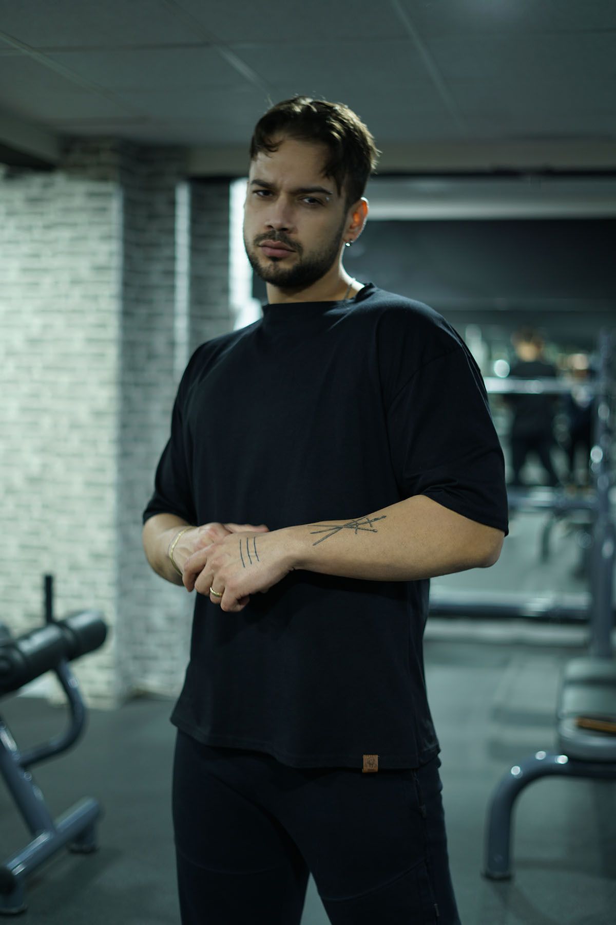 Oxlade-Ανδρικό μπλουζάκι Oversize Relaxed Μαύρο Απλό Υψηλής Ποιότητας Onstage ® 2