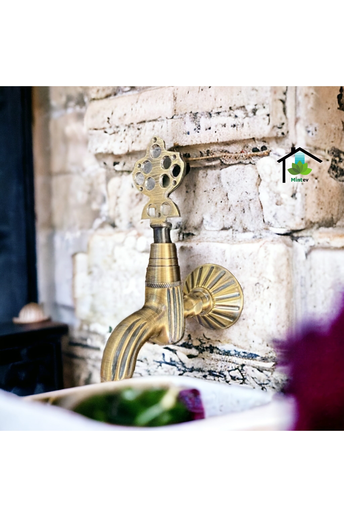 mintev Altın Rengi Antika Osmanlı Hamamı Musluk Şadırvan Banyo