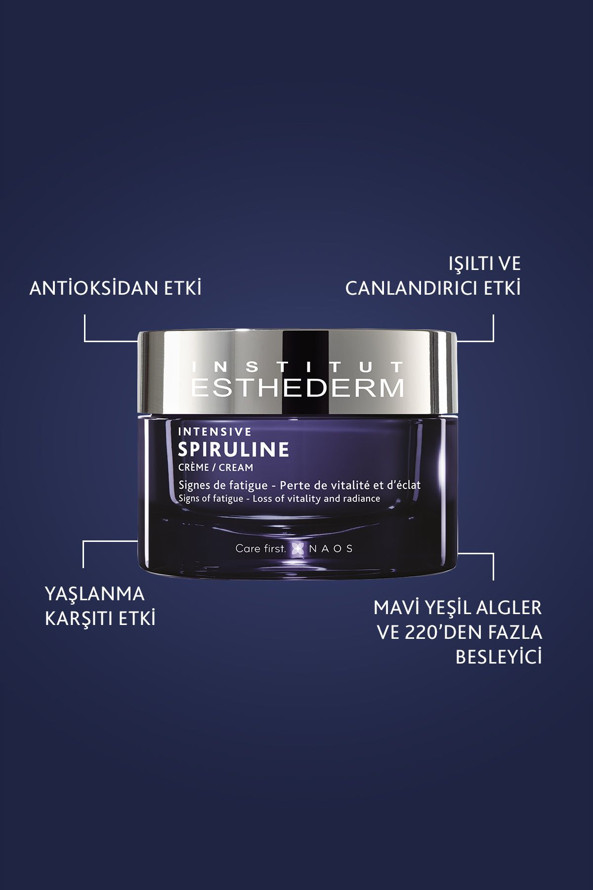 INSTITUT ESTHEDERM کرم اسپیرولین مقاومت فوری در برابر ظاهر خسته، کرم روشن کننده پوست 50 میلی لیتر