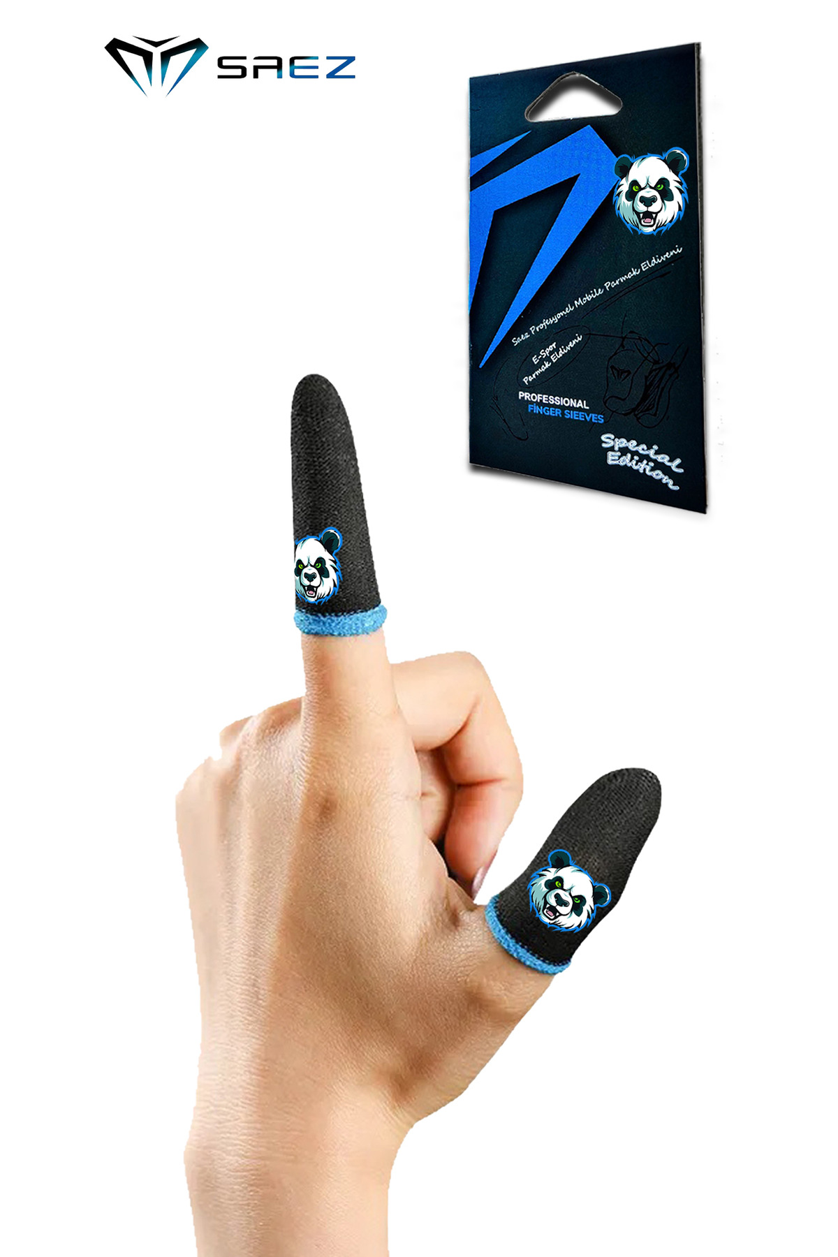 E-spor Mobile Parmak Eldivenleri Special Animal Series Killer Panda 1 Çift 2 Parmaklık