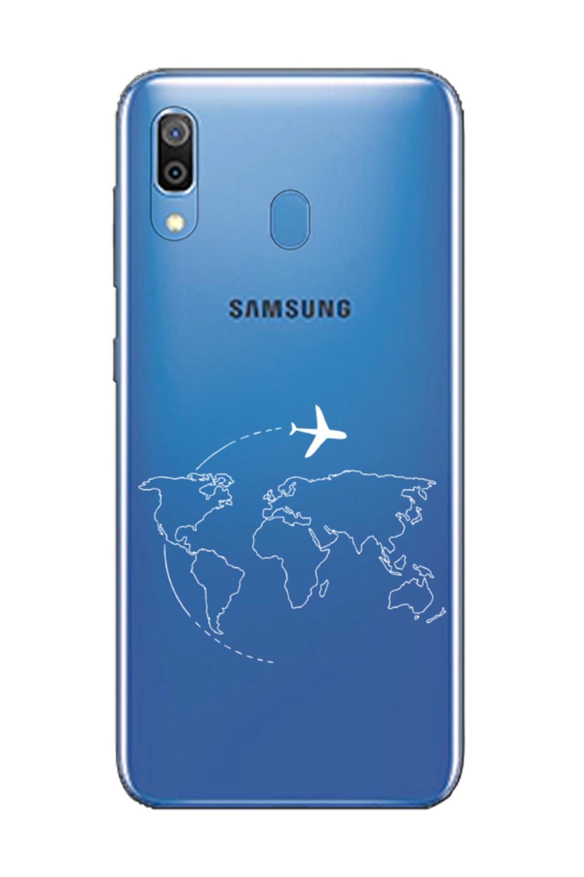 Samsung A20 Map Aircraft Transparent Phone Case
