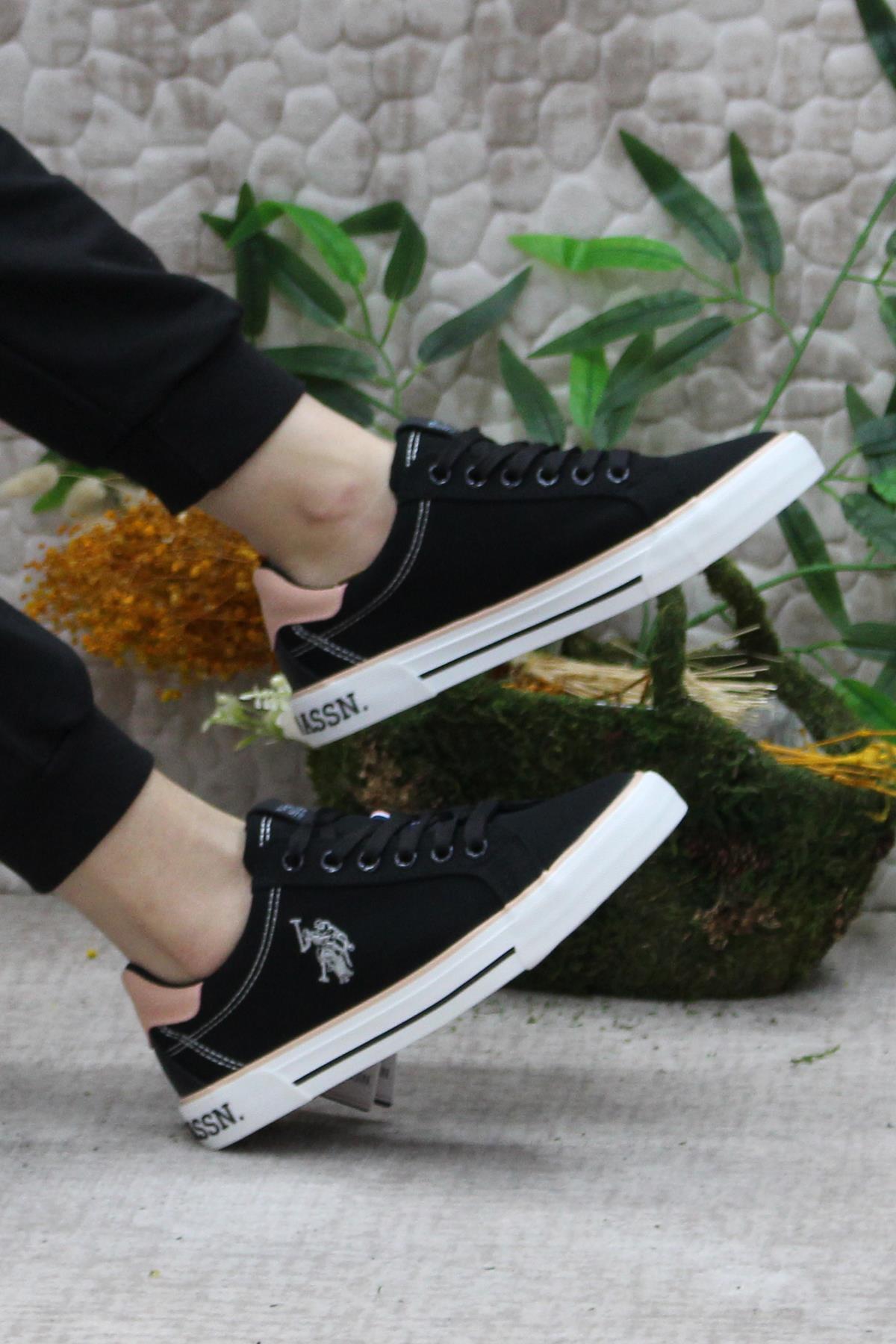 U.S. Polo Assn. یو اس پولو کفش زنانه اسنیکر اصل راشل مشکی کفش اورجینال - تصویر 5