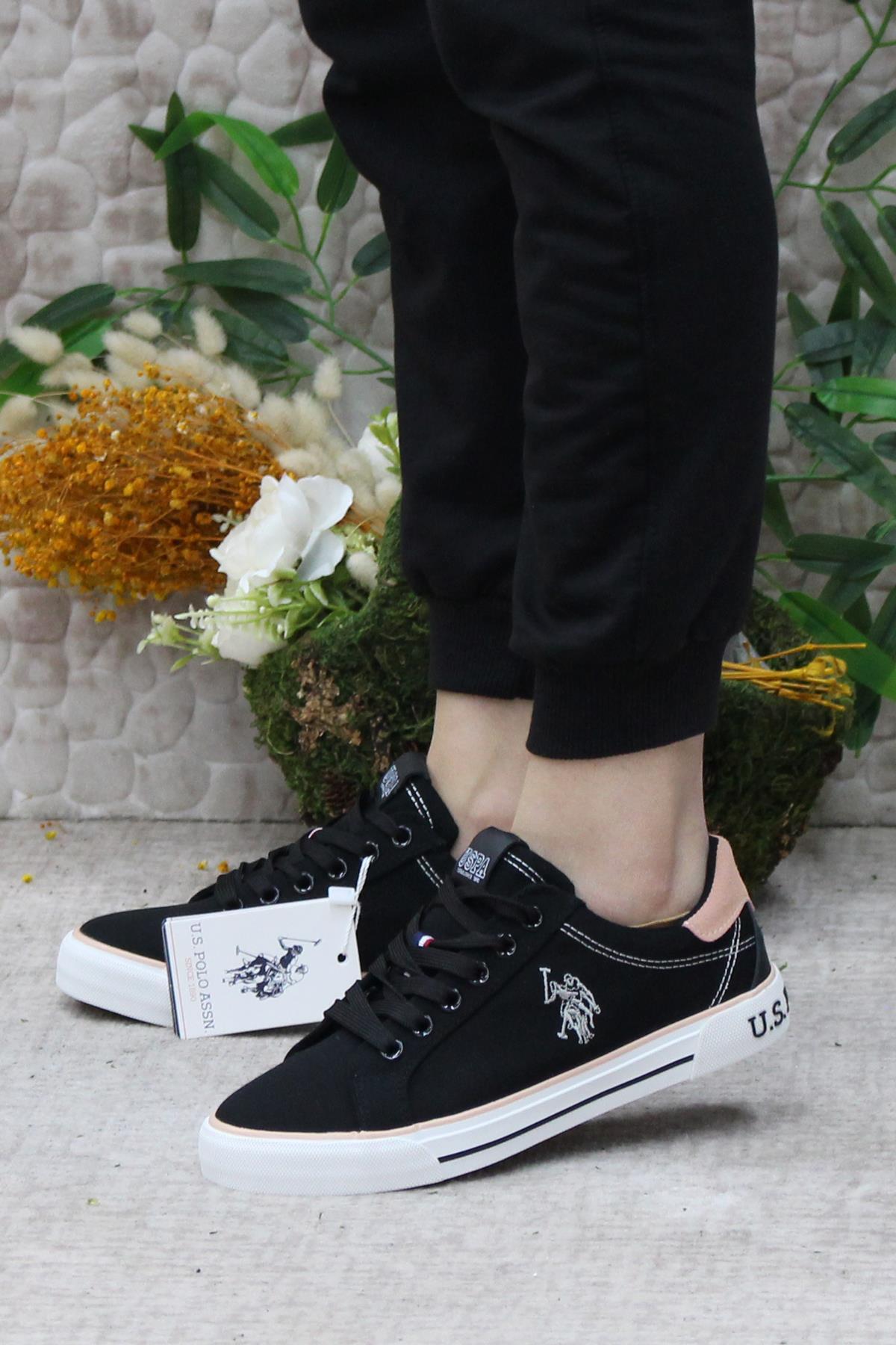 U.S. Polo Assn. یو اس پولو کفش زنانه اسنیکر اصل راشل مشکی کفش اورجینال - تصویر 3