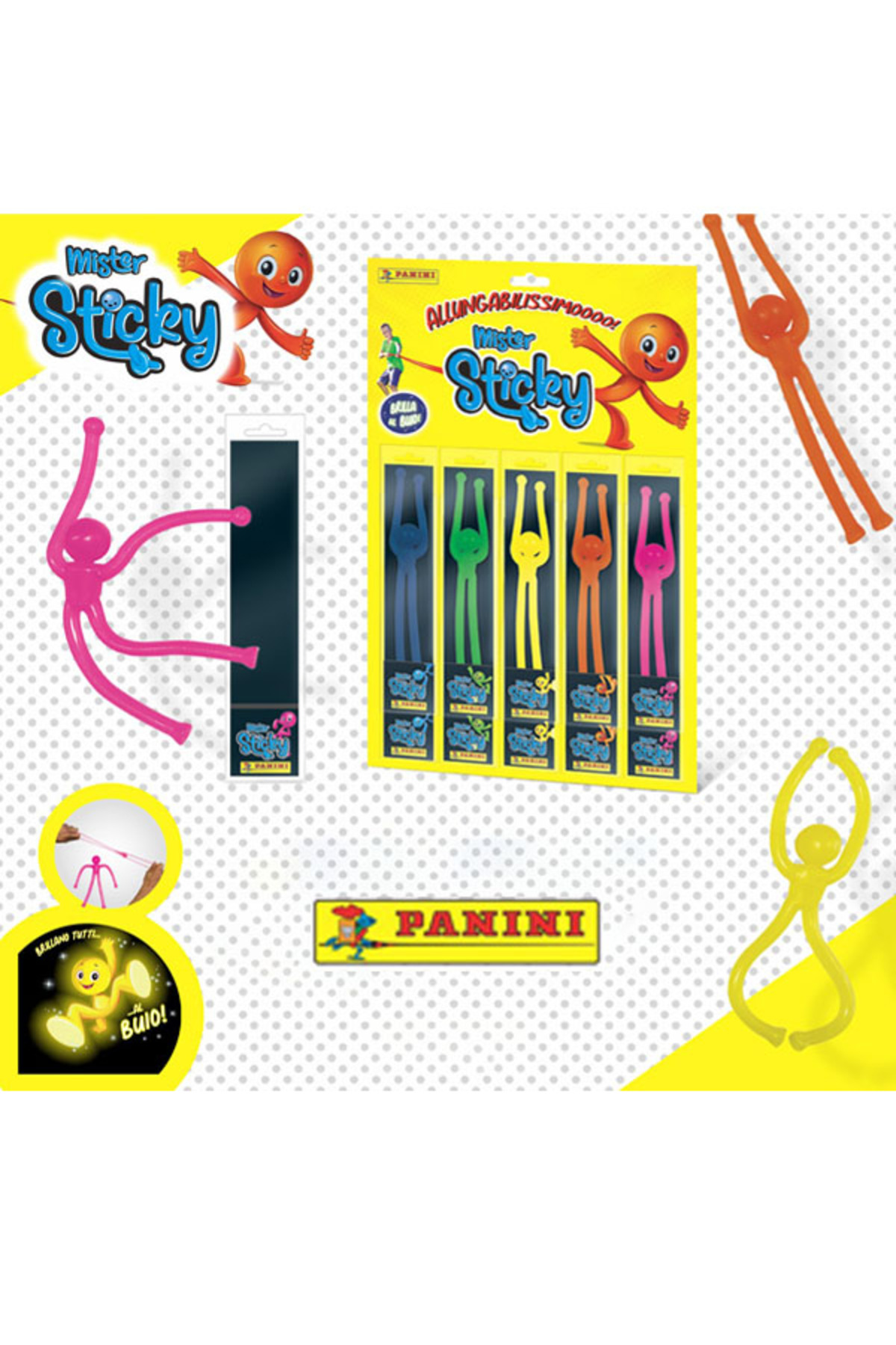 NillyToys Panini Mister Sticky Esnek Uzayan Cama Yapışan Lastik Adam 1
