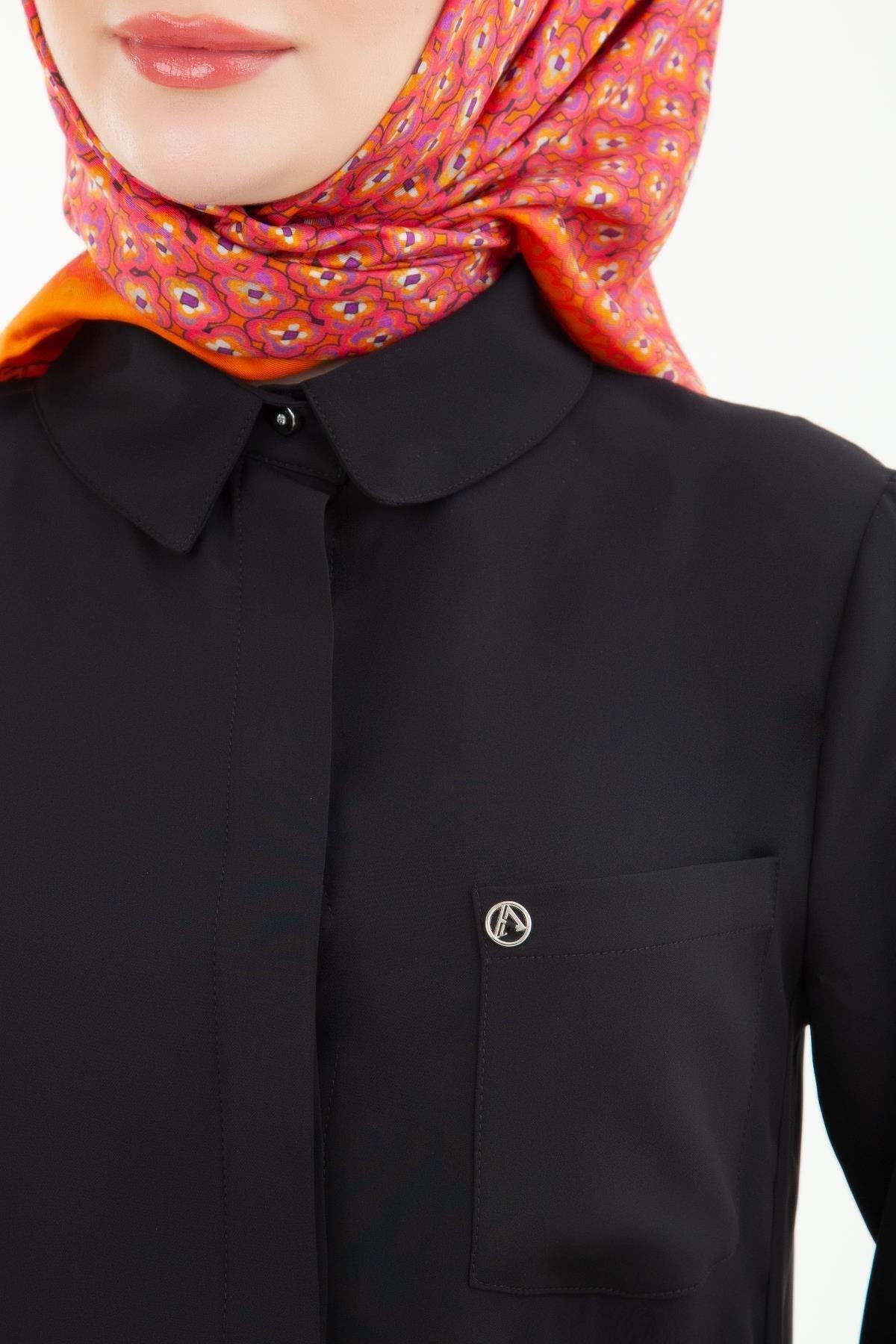 ARMİNE TREND Kadın Pantolonlu Beli Lastikli İkili Siyah Takım - 24YT629 - 