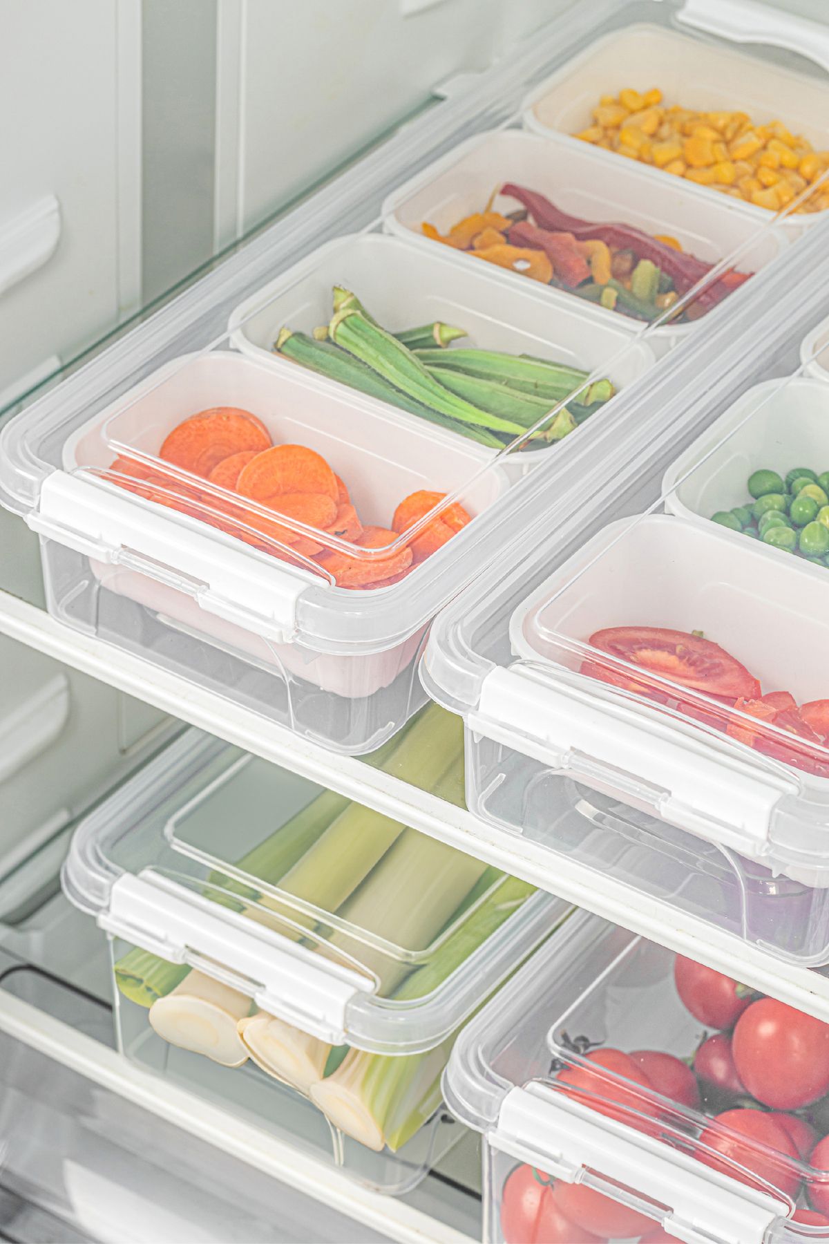 Vienev-Set of 4 Long Storage Containers with Lockable Lid 2x(2.5 Liter Boxed)2x(3.5 Liter Empty) 3