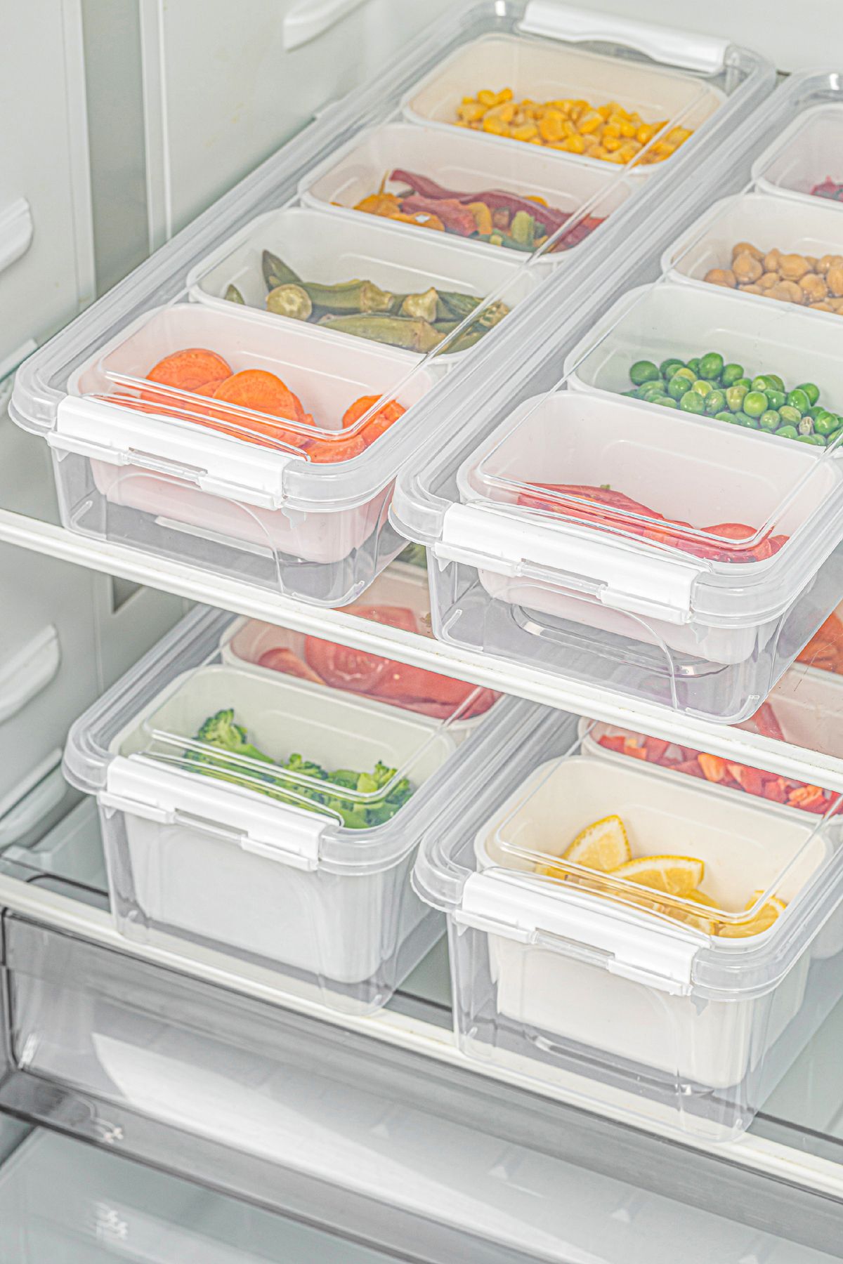 Vienev-Set of 4 Long Storage Containers with Lockable Lid 2x(2.5 Liter Box)2x(3.5 Liter Box) 4