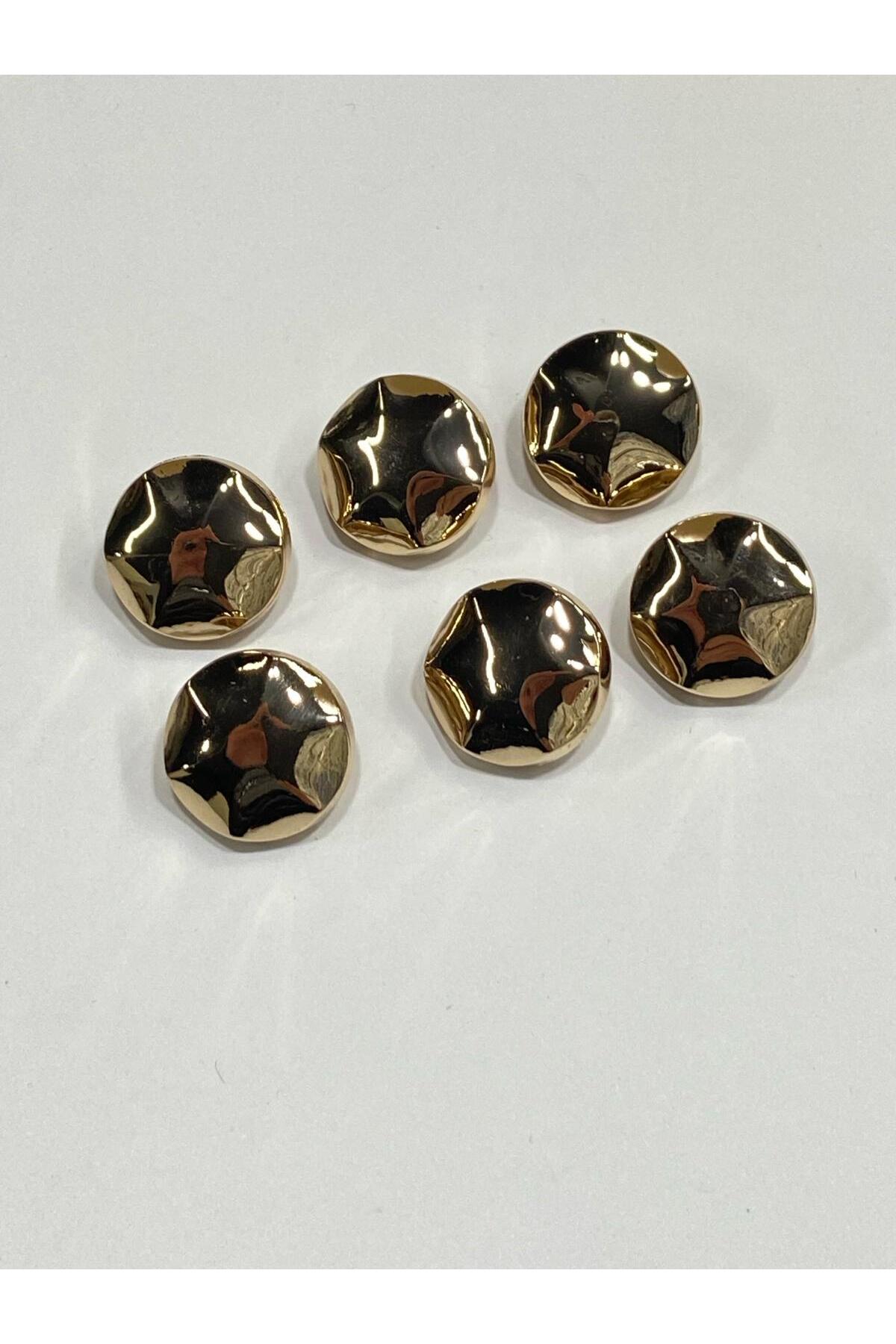 Metal Button/Cardigan Vest Length/Set of 6/1,8 cm/jx18/Gold