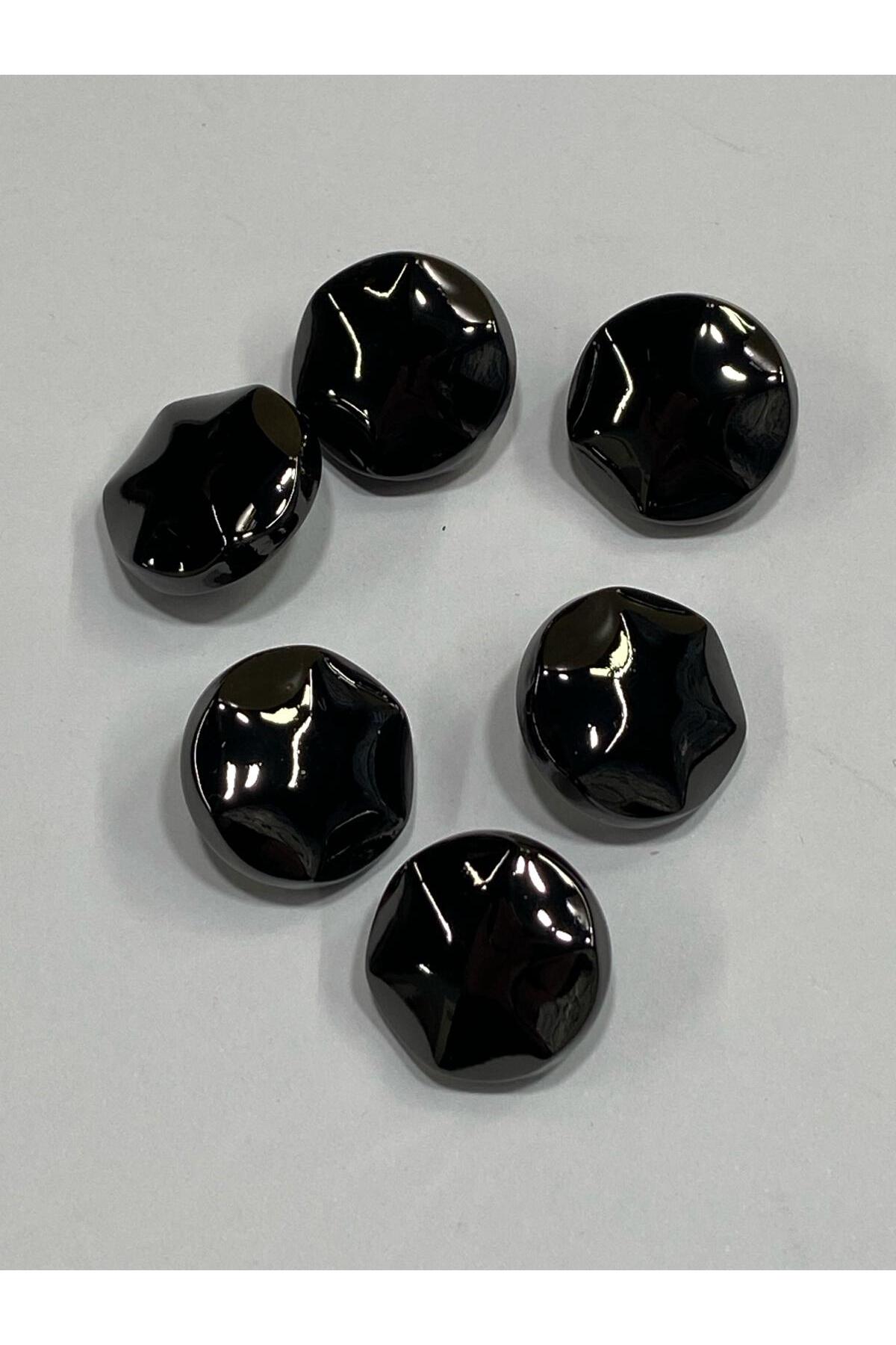 Metal Button/Cardigan Vest Length/Set of 6/1.8 cm/jx18/Black