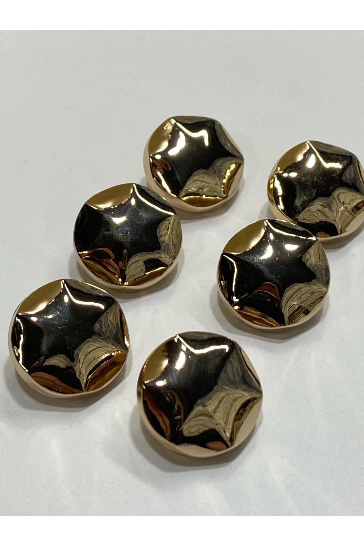 Metal Button/Coat Length/Set of 6/2,5 cm/jx18/Gold