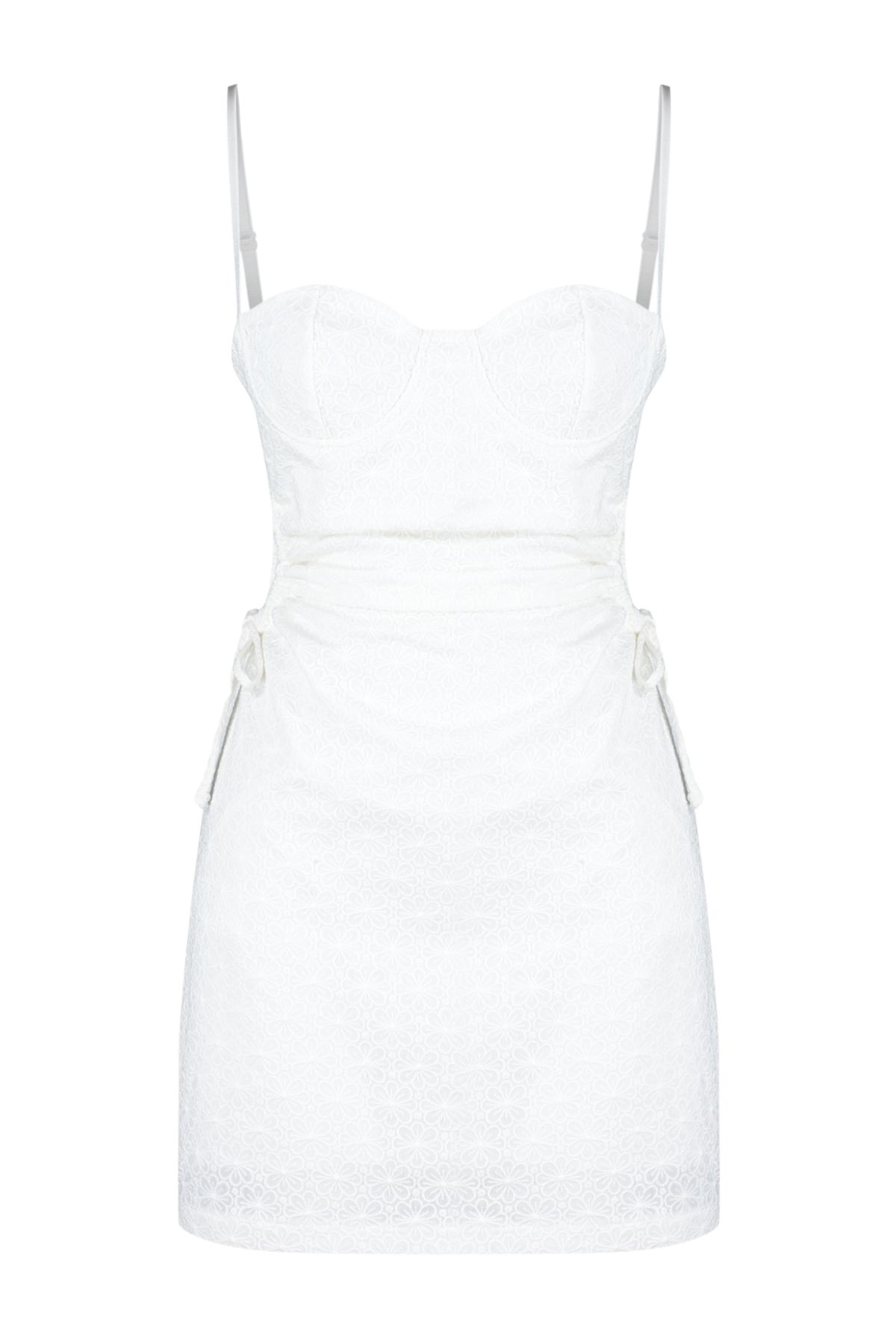 Trendyol Collection-Kurzes Kleid aus gewebter Stickerei - Limited Edition Weiß TPRSS24EL00141 6
