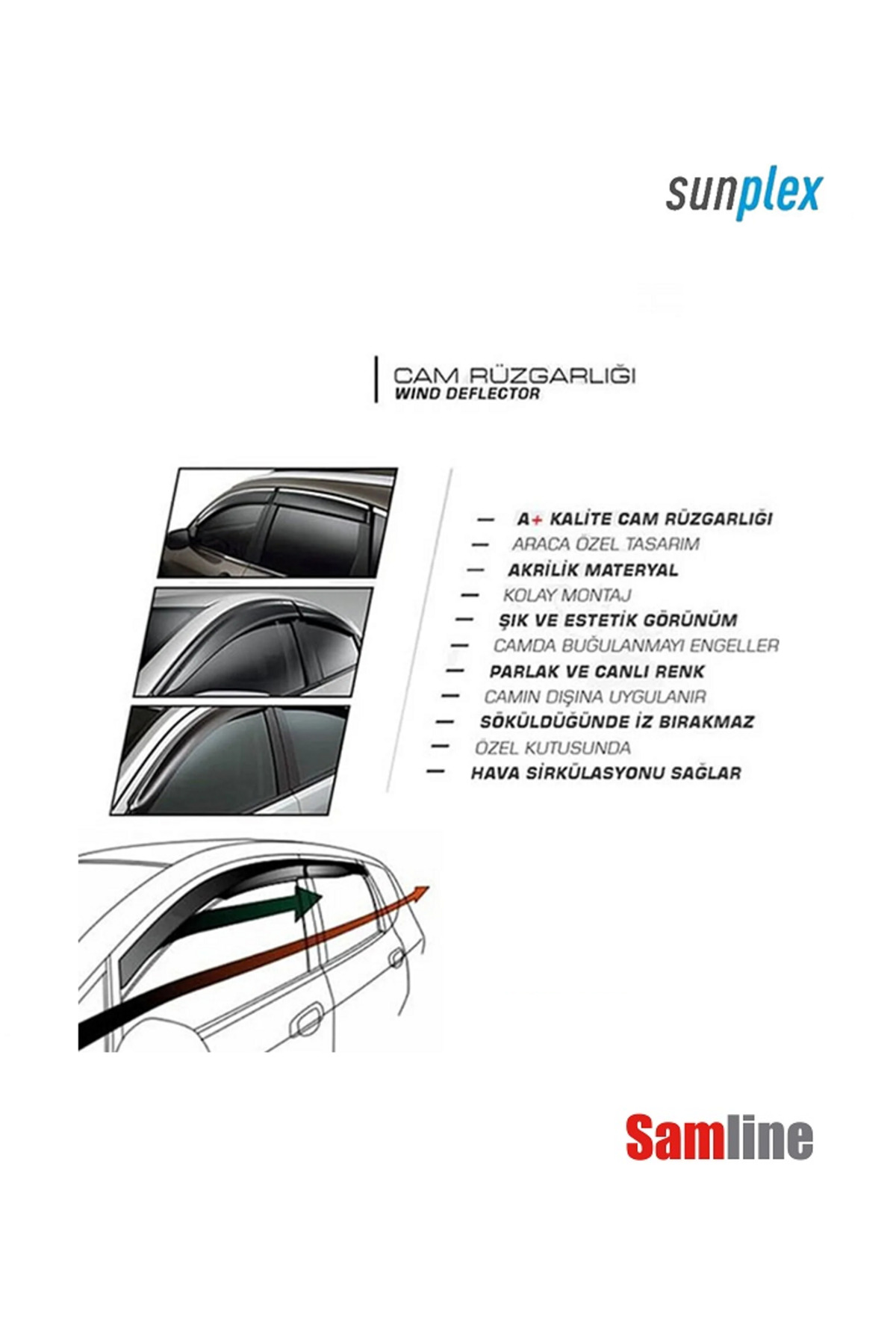 SUNPLEX Fiat Egea Sedan 2020 Model KromluCam Rüzgarlığı (4 Cam Set ...