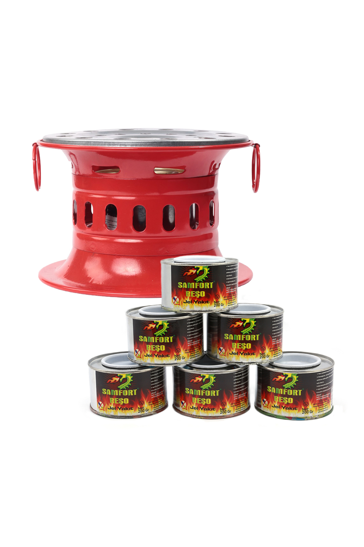 Ottoman stove and 6 Samfort tin fuel gels 200 g