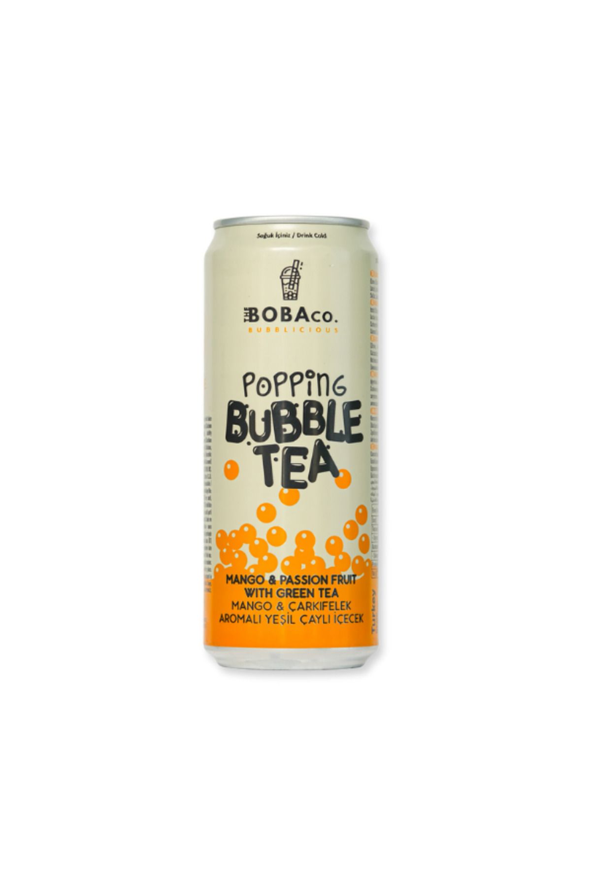 TheBobaCo. Bubblicious Popping Bubble Tea Mango & Çarkıfelek Aromalı Yeşil Çaylı İçecek 1x330 Ml