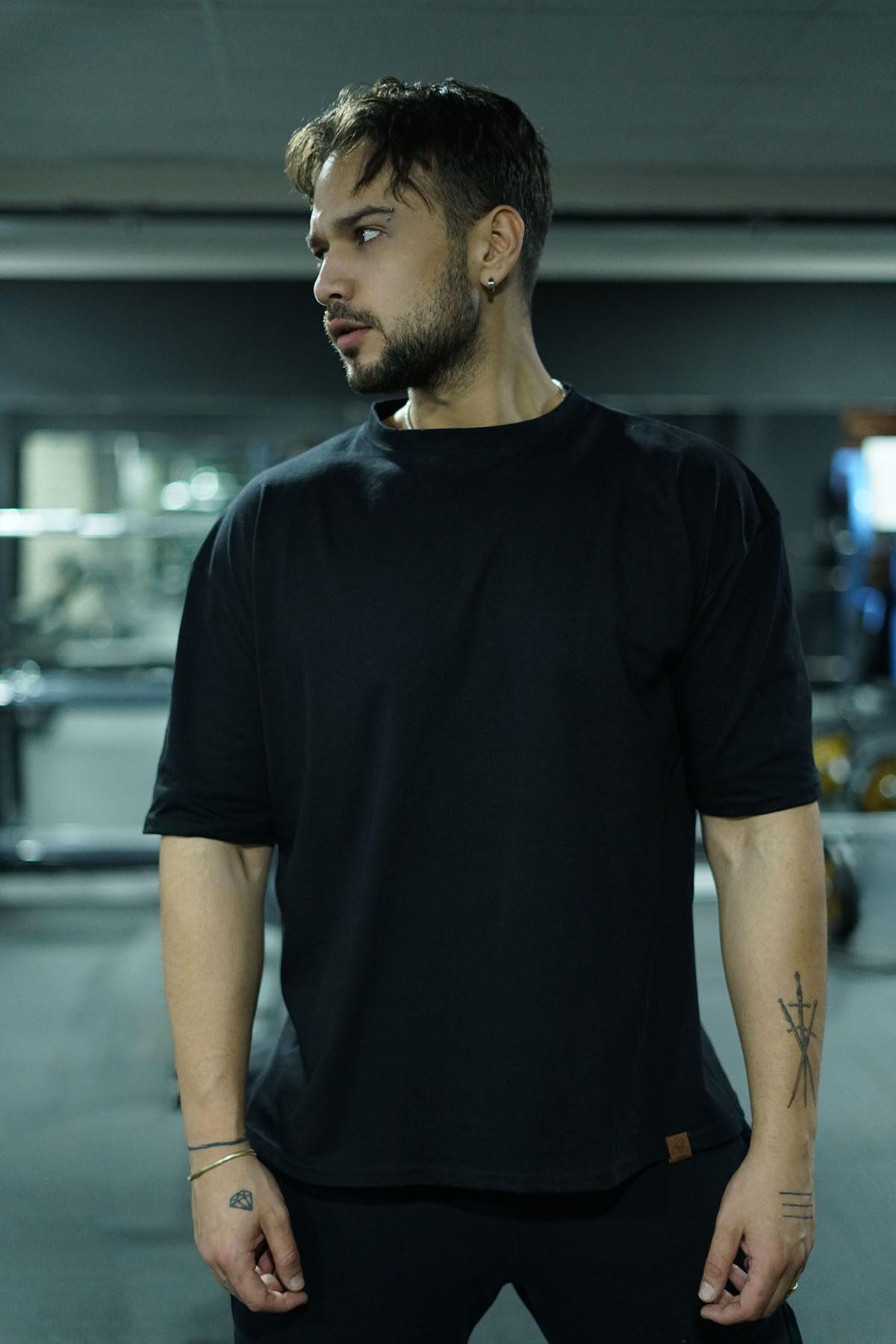 Oxlade-Ανδρικό μπλουζάκι Oversize Relaxed Μαύρο Απλό Υψηλής Ποιότητας Onstage ® 4