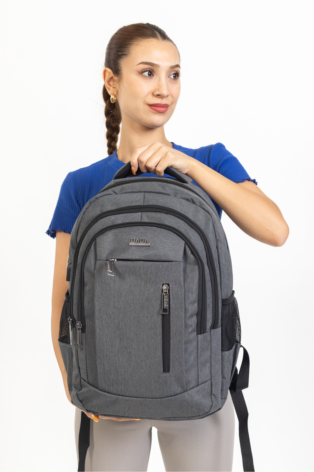 کوله پشتی زنانه خاکستری MESCHAIN | TYCFB4C89DDB9D6820 اورجینال - تصویر 5