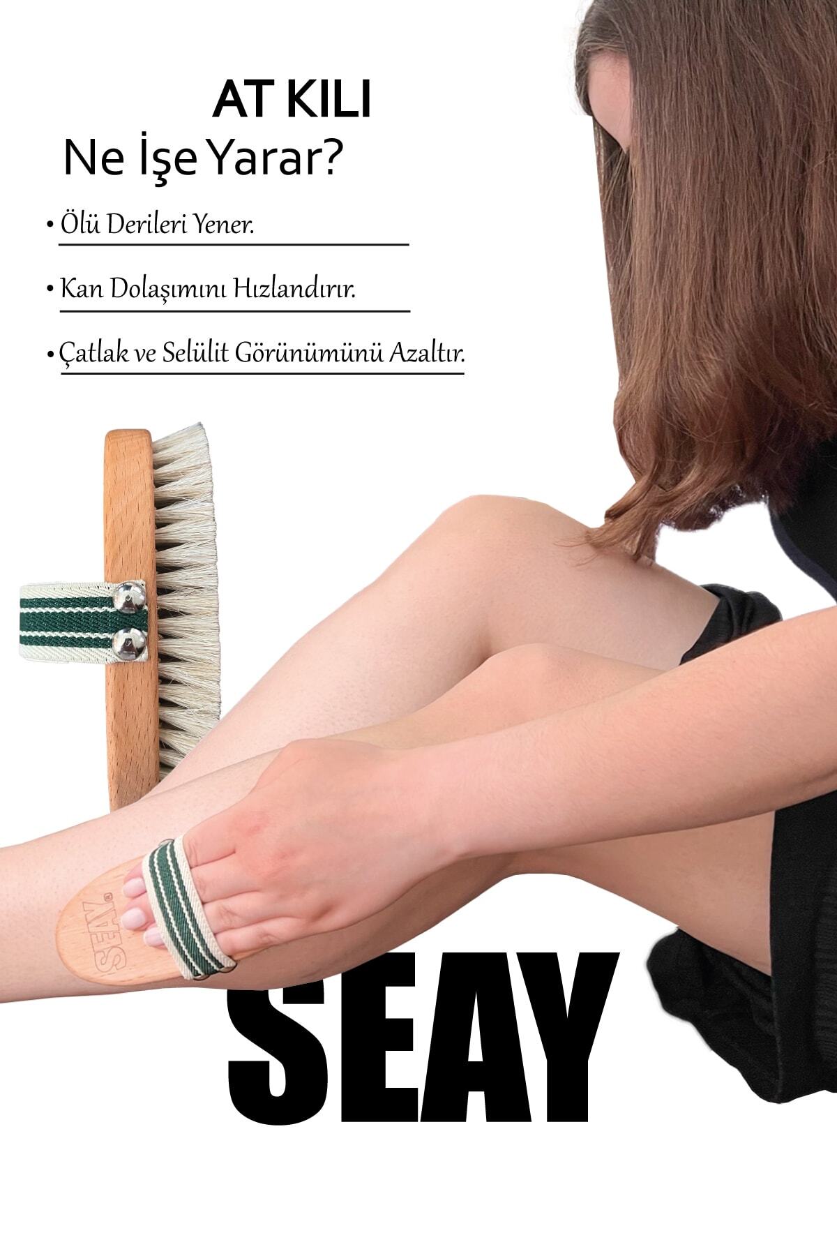 Doğal Sertifikalı At Kılı Fırçası, Selülit Giderici — 8684252696208 — تصویر 4 از 9