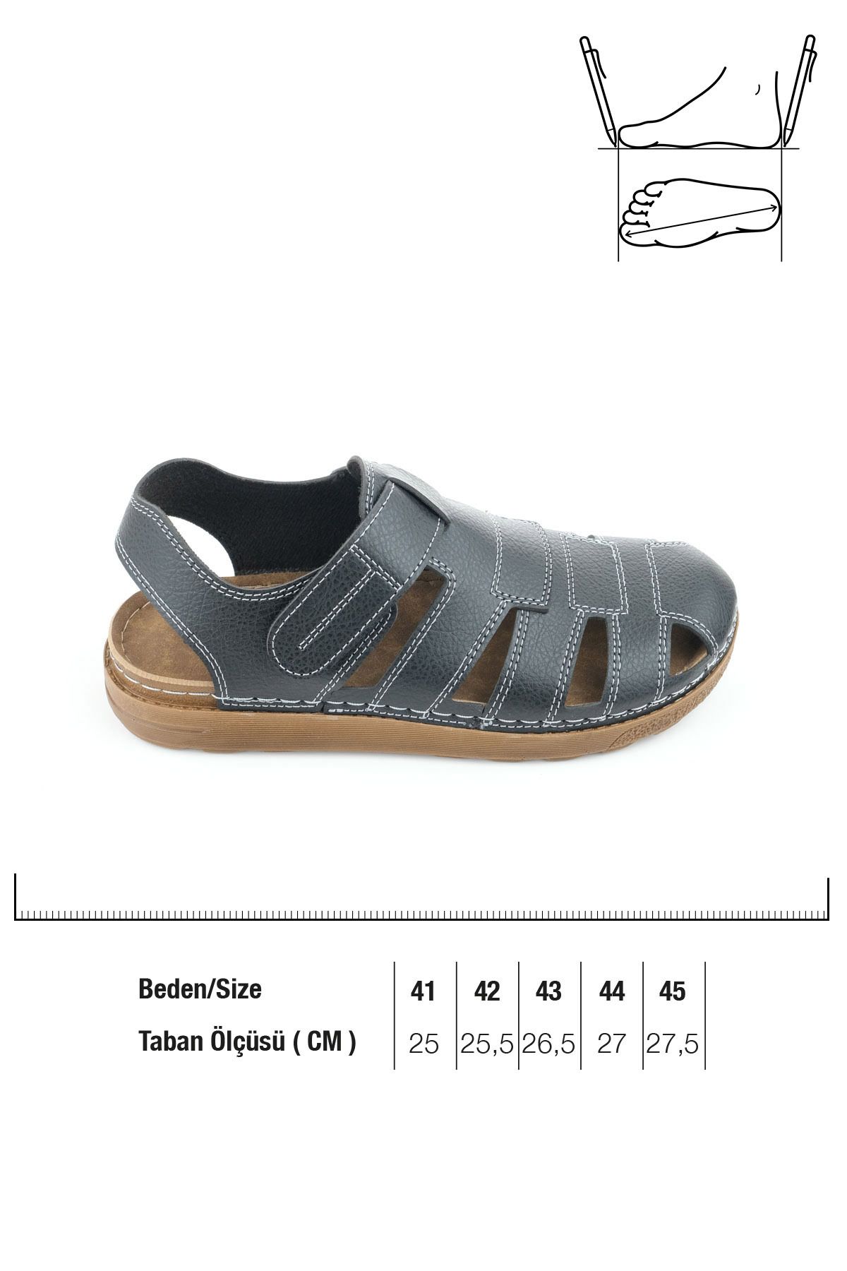 صندل کفی راحت با قابلیت تنظیم Velcro مردانه تابستانی Gezer