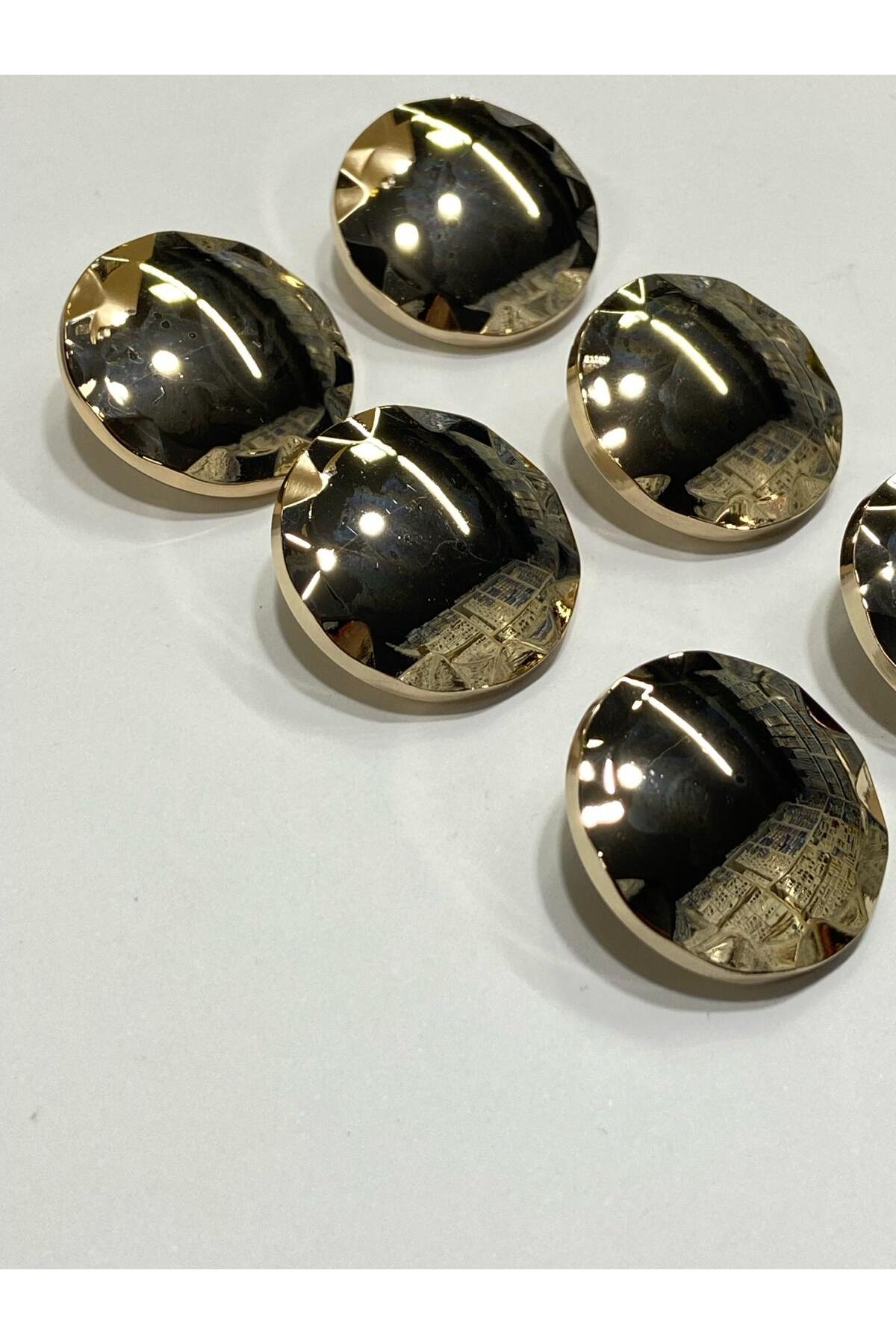 Metal Button/Coat Length/Set of 6/2,5 cm/jx015/Gold