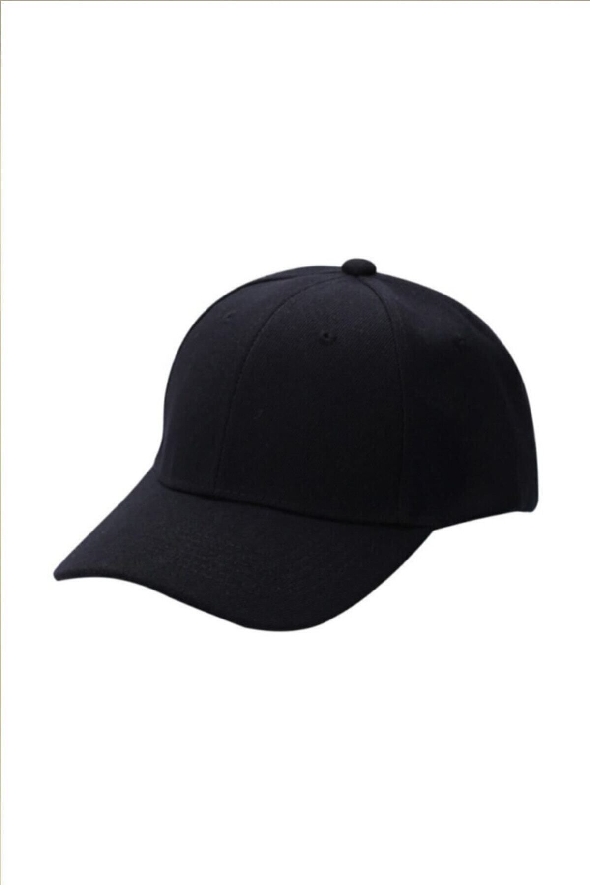 Betülce Palarie Sport Neagră Unisex Spate Velcro Ajustabil Femei Bărbați Unisex - L