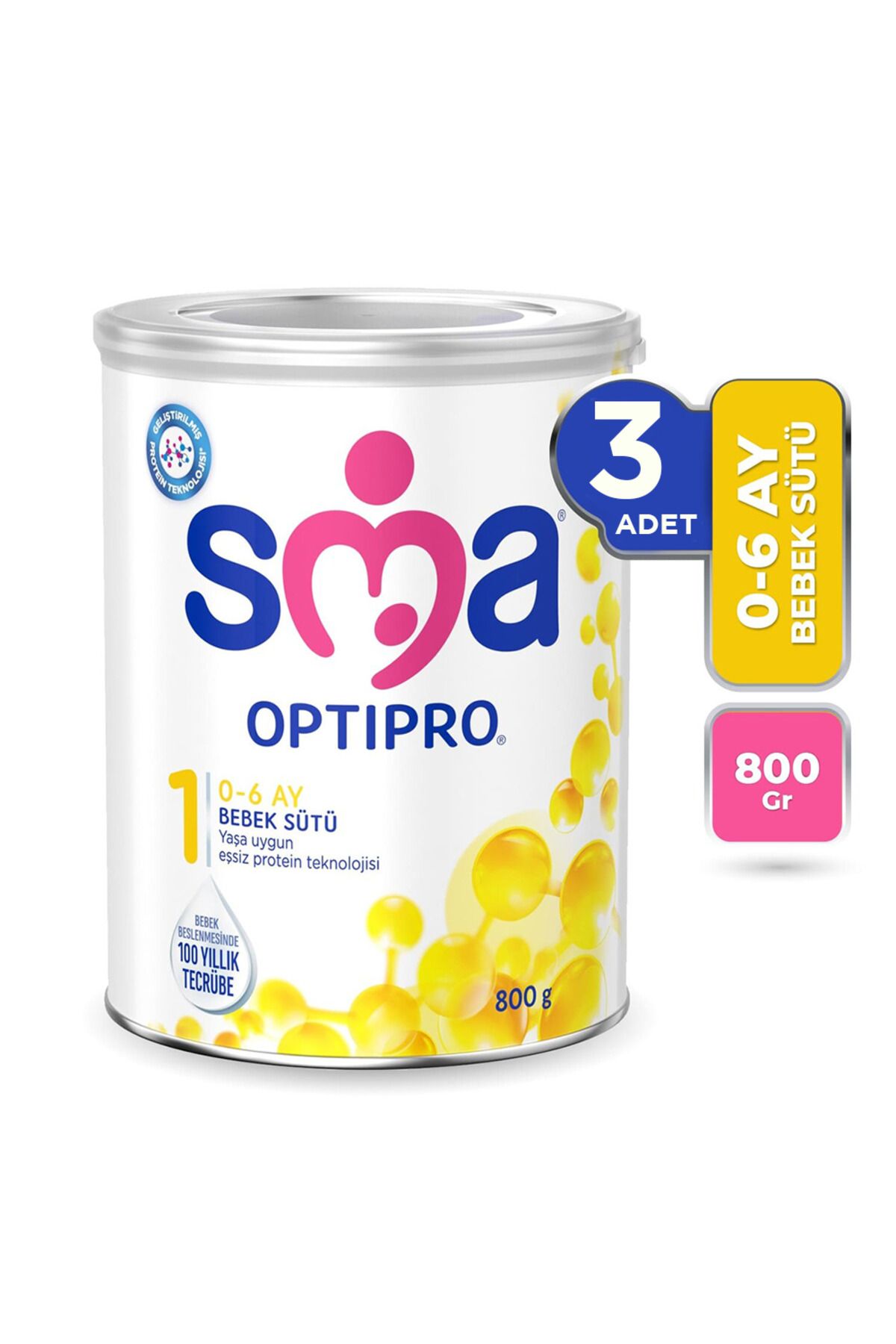 SMA Optipro 1 Bebek Maması 800 gr 3 Adet