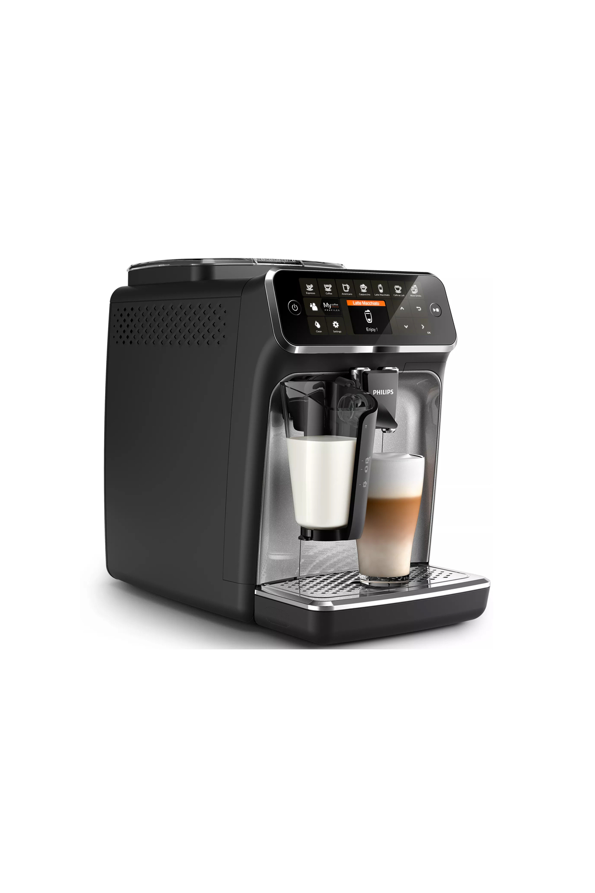 Tam otomatik espresso makineleri Siyah 8 Bardak Taze Çekirdekli