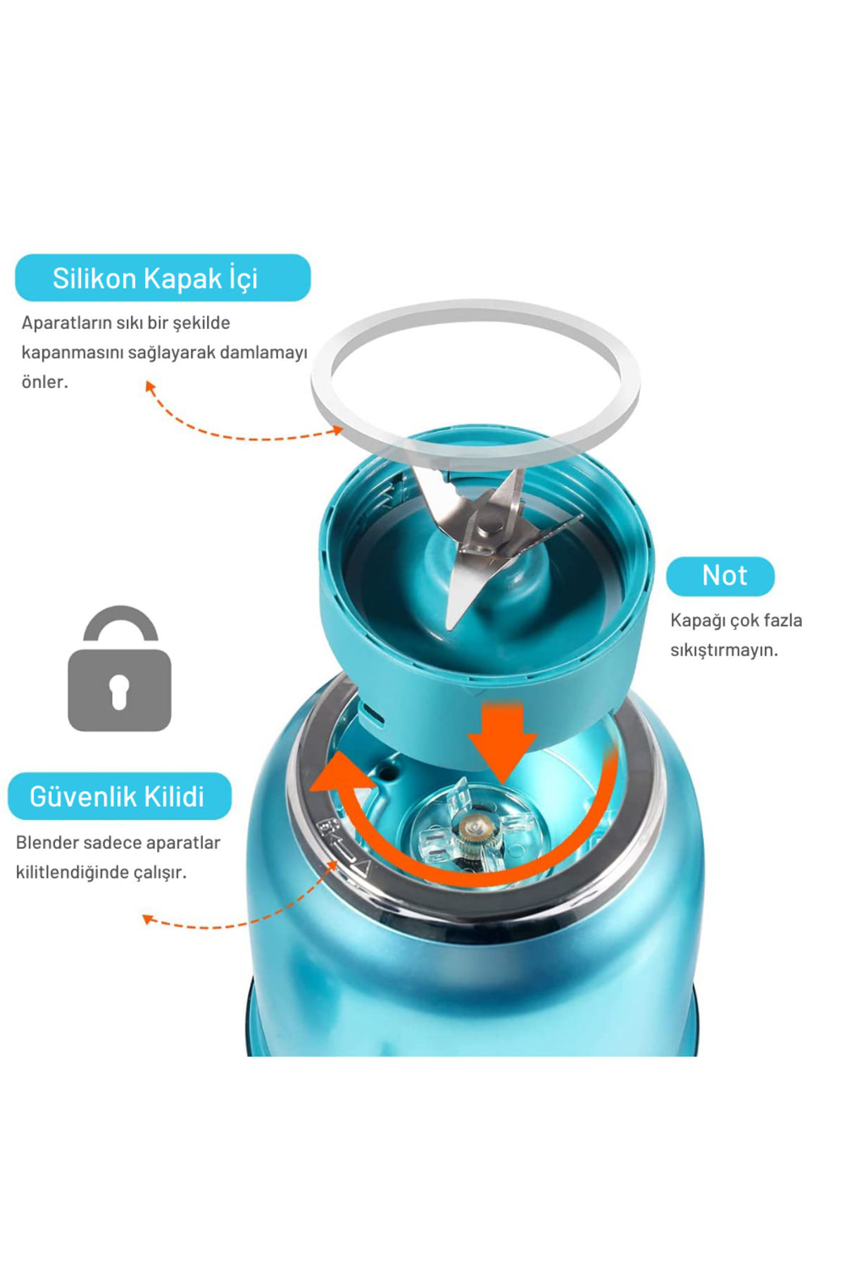 Yui Kişisel Smoothie Blender Retro Titanyum Gri, 450 ml Cam, 600 ml