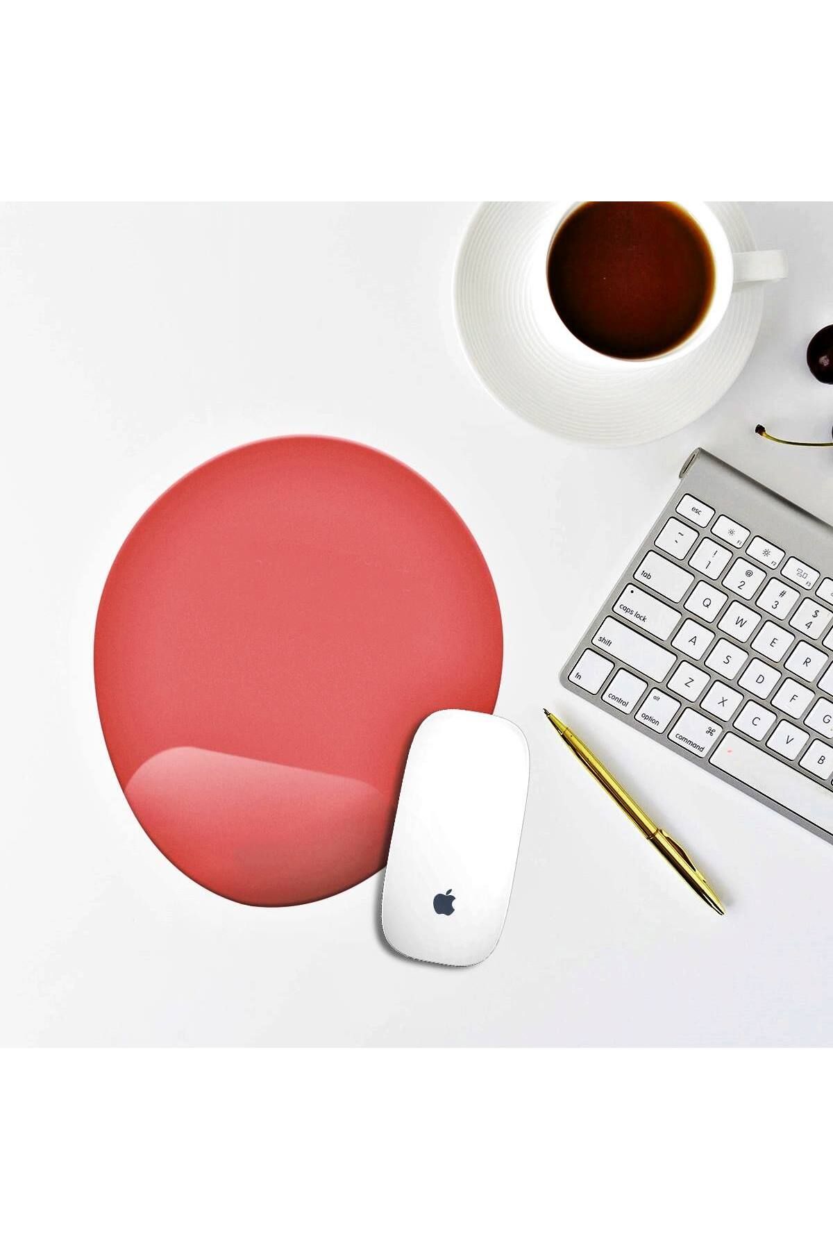 Boldy-Mouse Pad with Wrist Support Non-Slip Mouse Pad Mouse Pad Red Mouse Pad Oval Mouse Pad Mousepad 3
