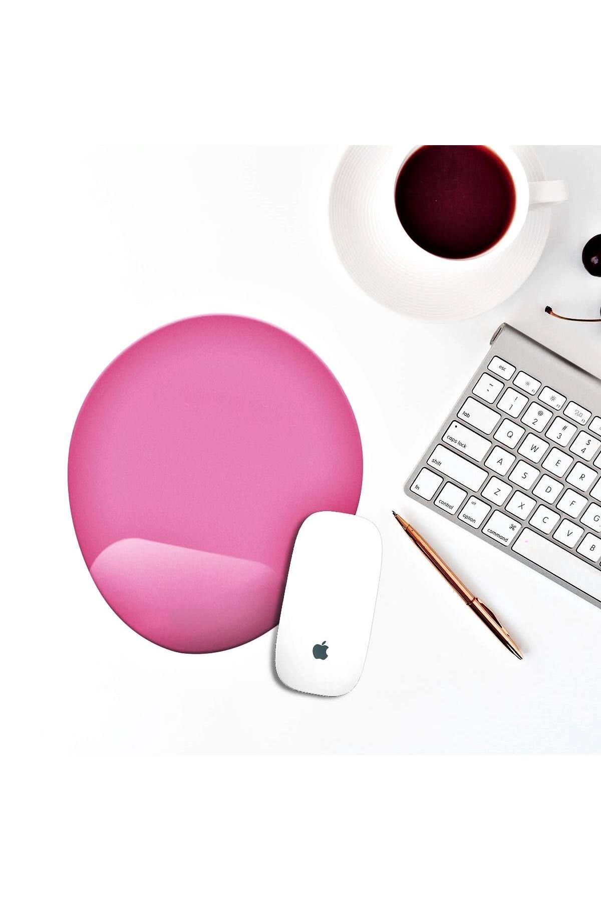 Boldy-Mouse Pad with Wrist Support Non-Slip Mouse Pad Pink Mouse Pad Oval Mouse Pad Mousepad 3