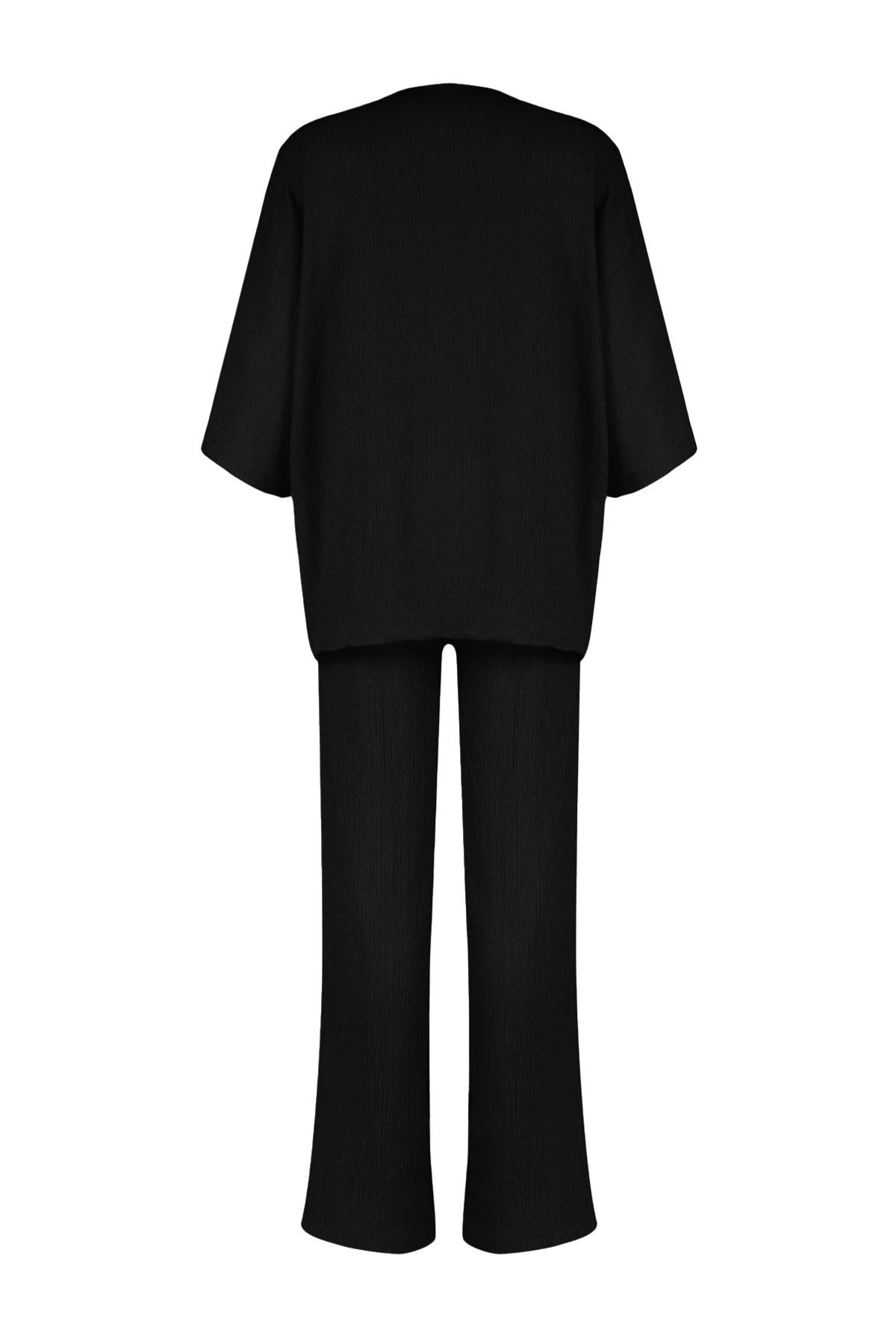 Trendyolmilla  Siyah Relaxed/Rahat Kesim Örme Kimona Pantolon Alt-Üst Takım TWOSS24AU00091 - Görsel 9